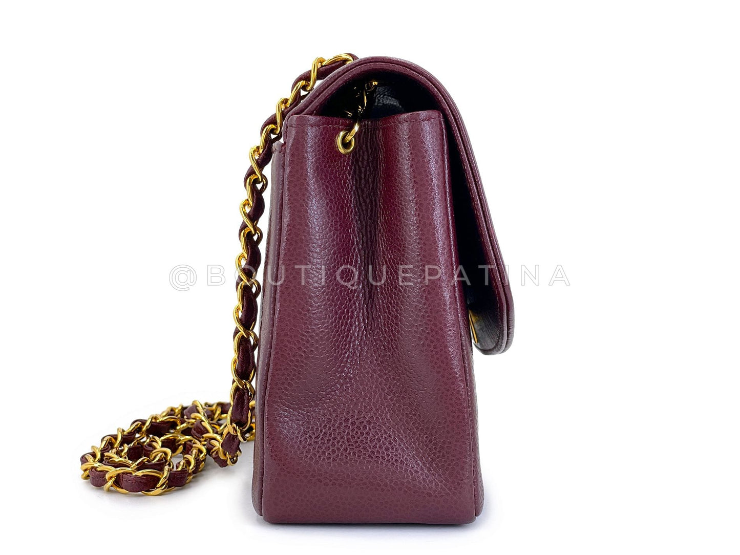 Chanel Vintage 1997 Burgundy Wine Red Caviar Medium Diana Flap Bag 24k GHW