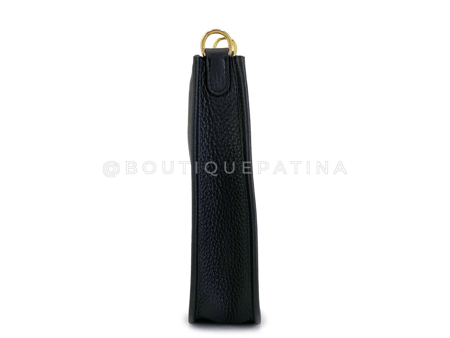 NIB Hermes Black Clemence Mini Evelyne TPM Bag 24k GHW TU4