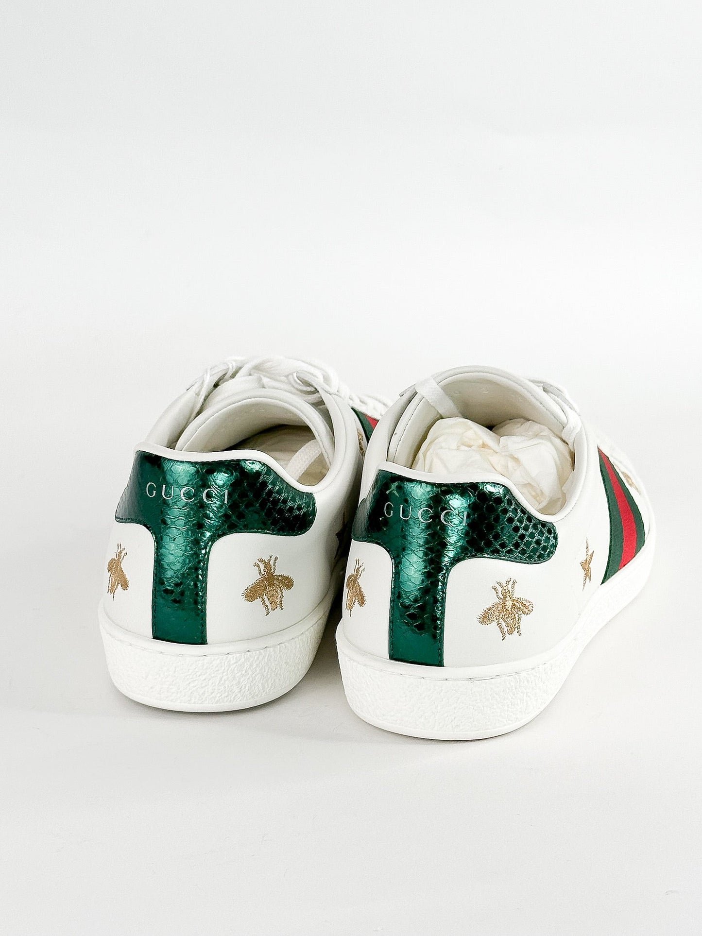 Gucci White Bee & Star New Ace Sneakers Size Mens 8.5 / Womens 10.5-11