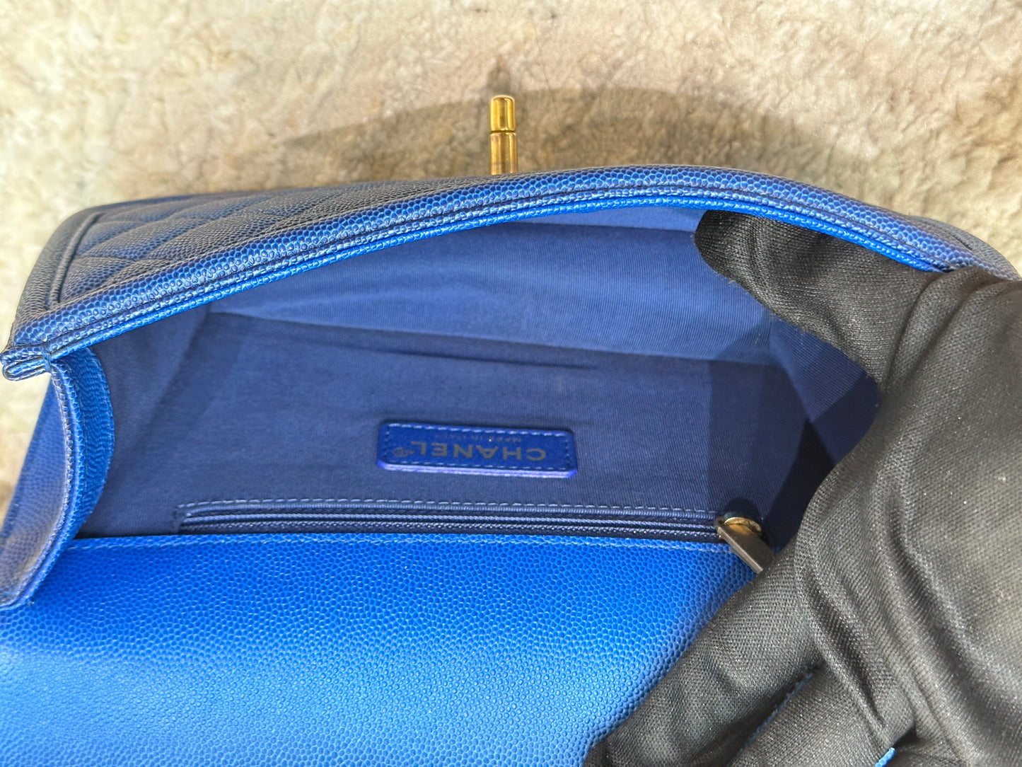 CHANEL Caviar Quilted Small Sunset On The Sea Flap Blue