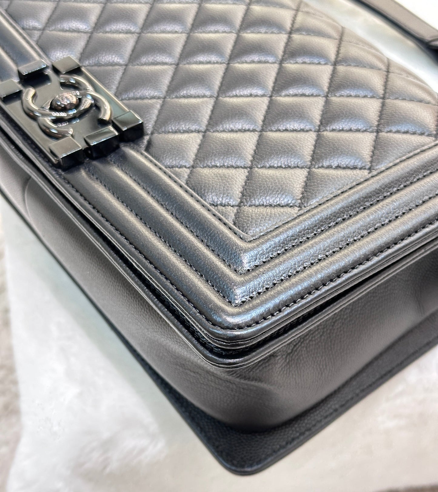 CHANEL Medium LeBoy So Black Caviar Leather Bag