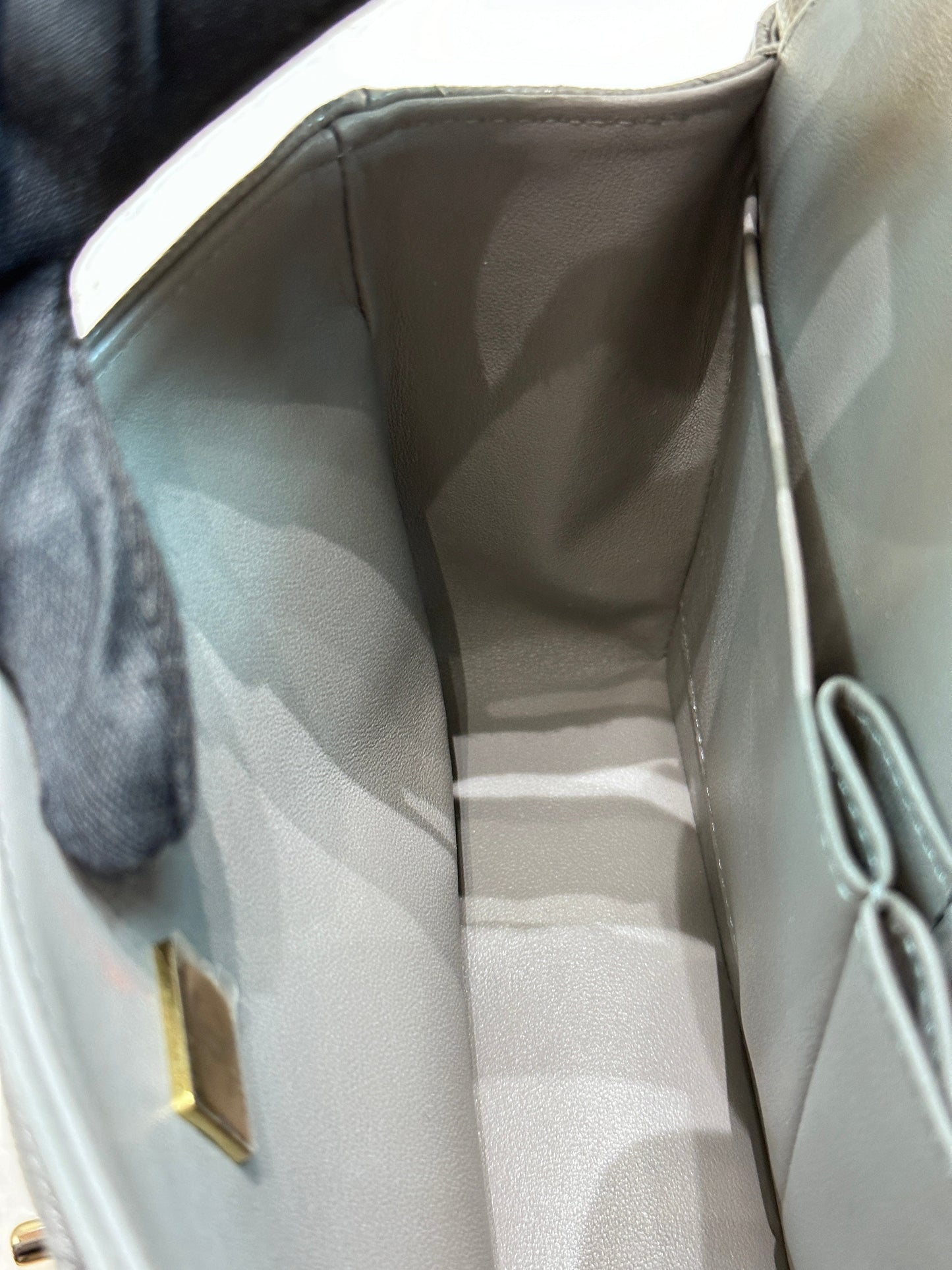 Chanel Small Caviar Quilted Double Flap Grey 21B Unused Condition