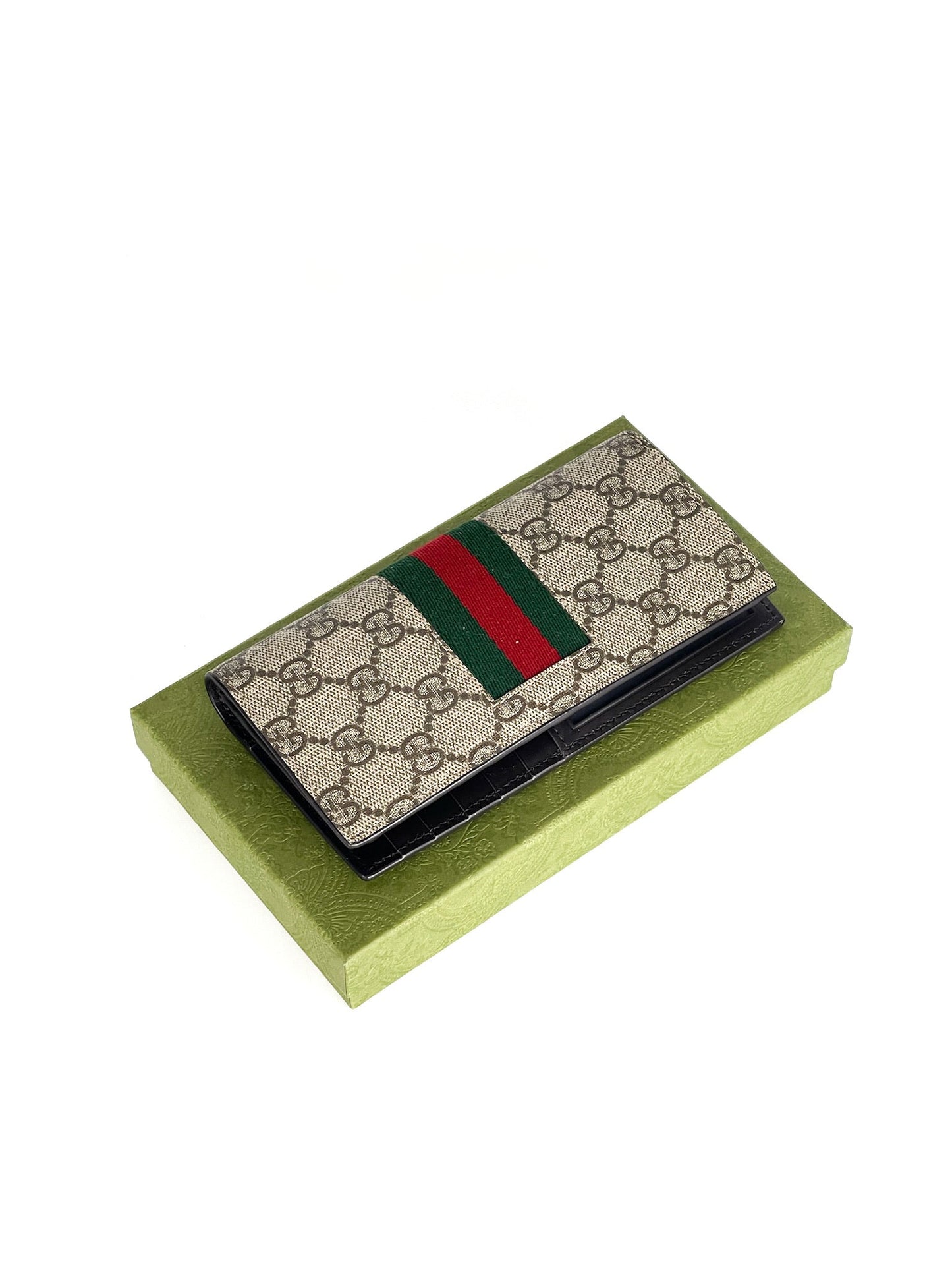 Gucci CI GG Supreme Monogram Selleria Calfskin Continental Wallet