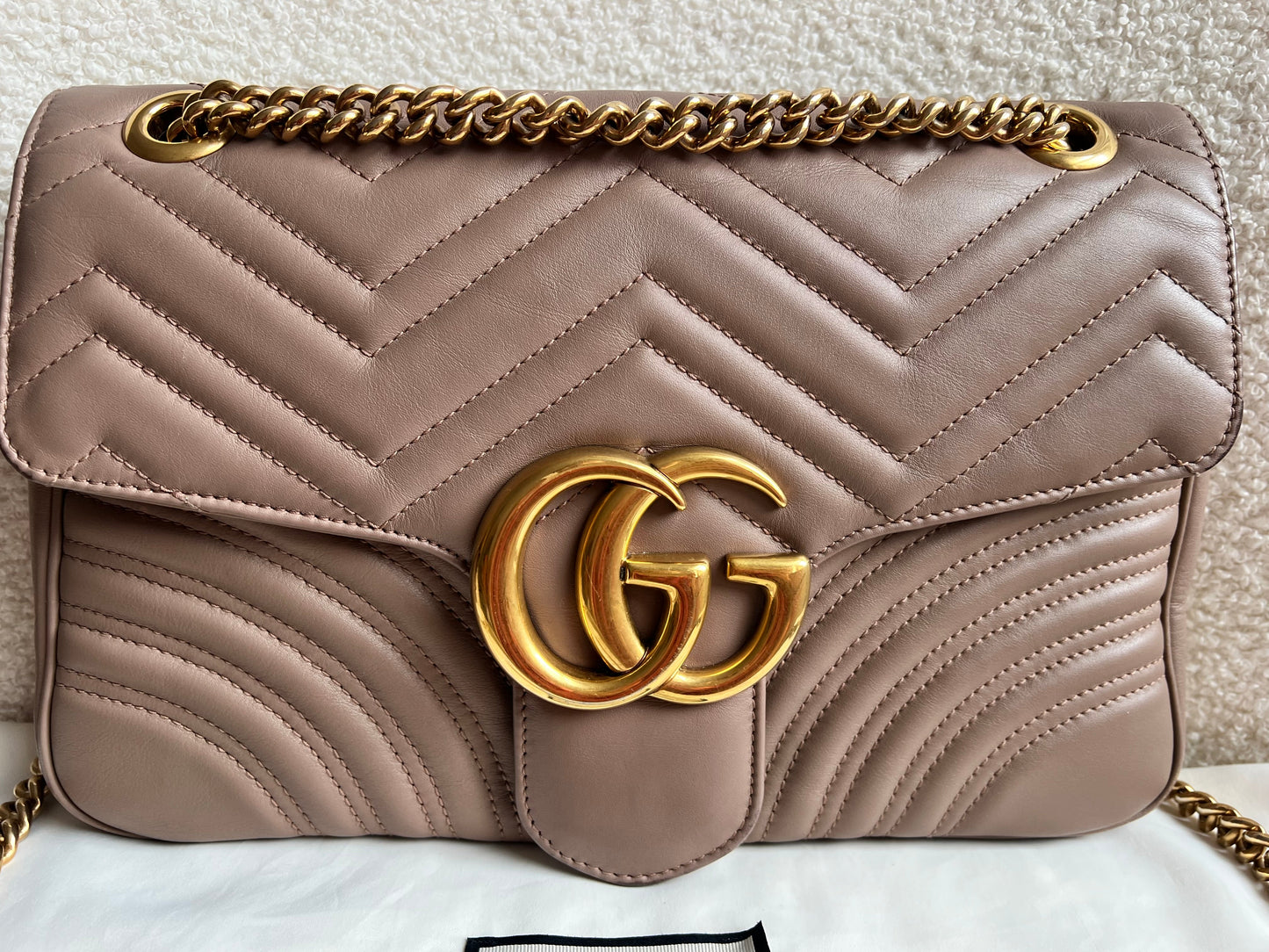 Gucci GG Dusty Pink Marmont Medium Shoulder Bag (RRP £2,070)