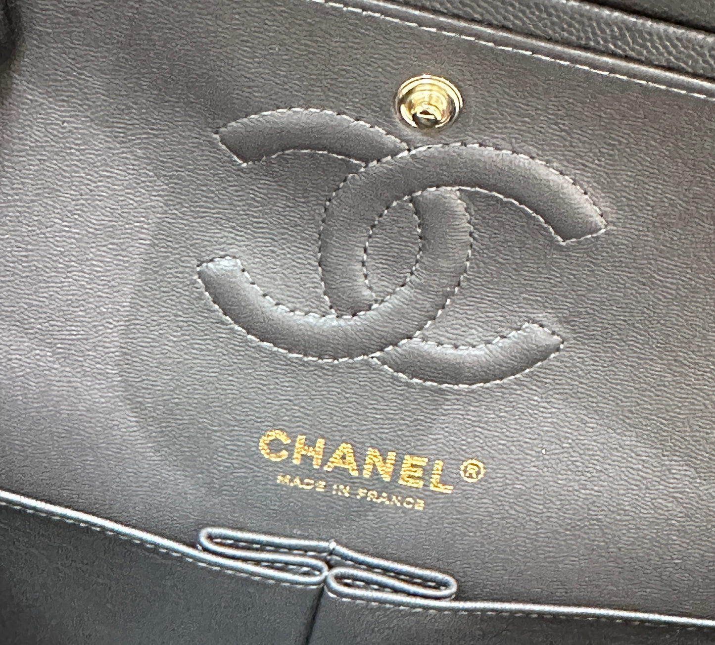 CHANEL Caviar Quilted Small Double Flap Dark Grey