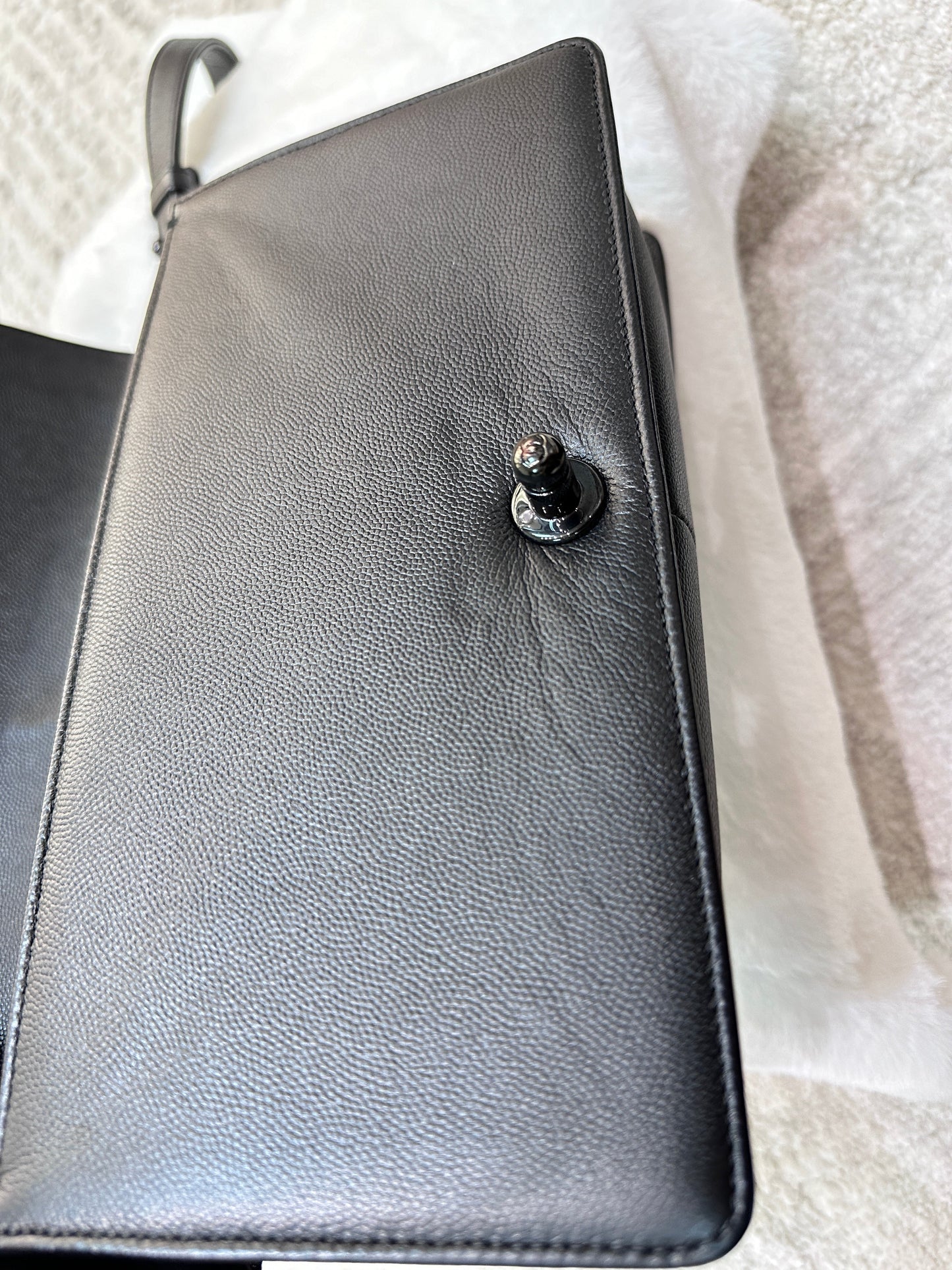 CHANEL Medium LeBoy So Black Caviar Leather Bag