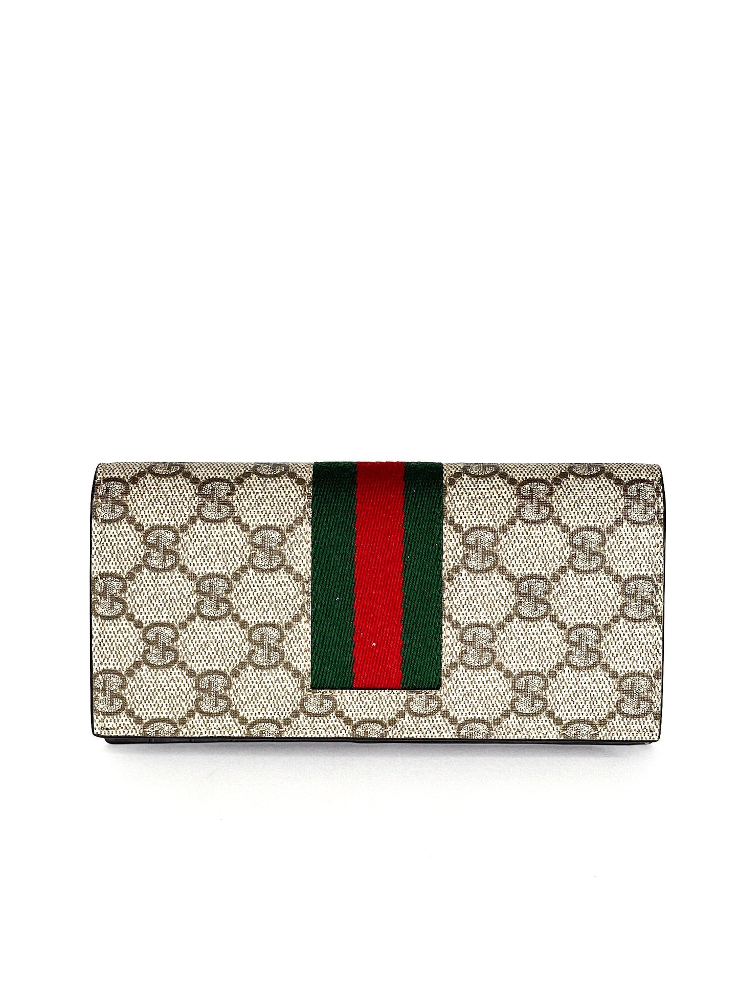 Gucci CI GG Supreme Monogram Selleria Calfskin Continental Wallet