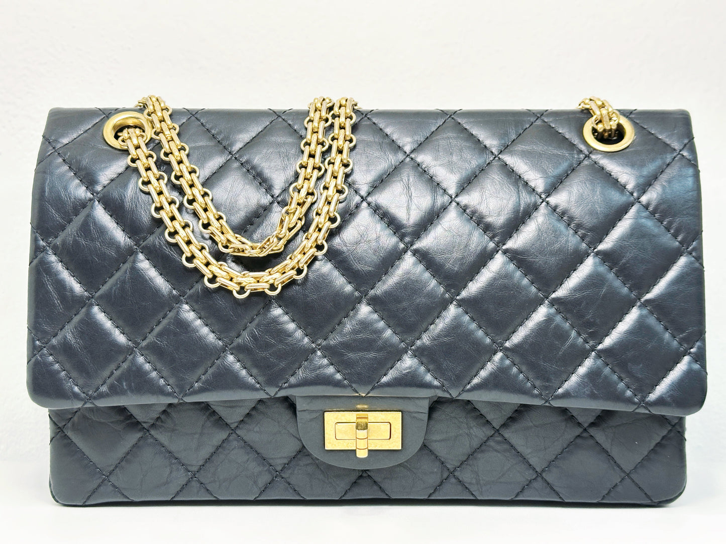 Chanel Marine Quilted Aged Calfskin 2.55 Reissue 226 Flap Bag