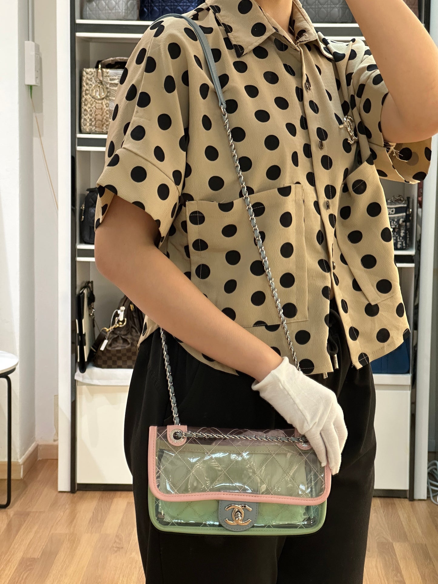 Chanel Coco Splash PVC Mini Flap Bag Pink/Blue/Green 2576 holo