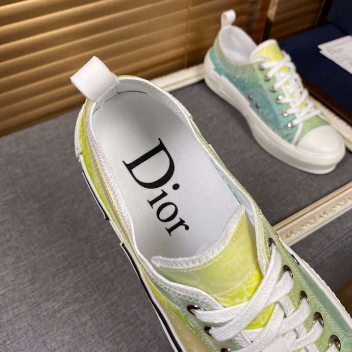 Christian Dior B23 White and Yellow LOW-TOP SNEAKER