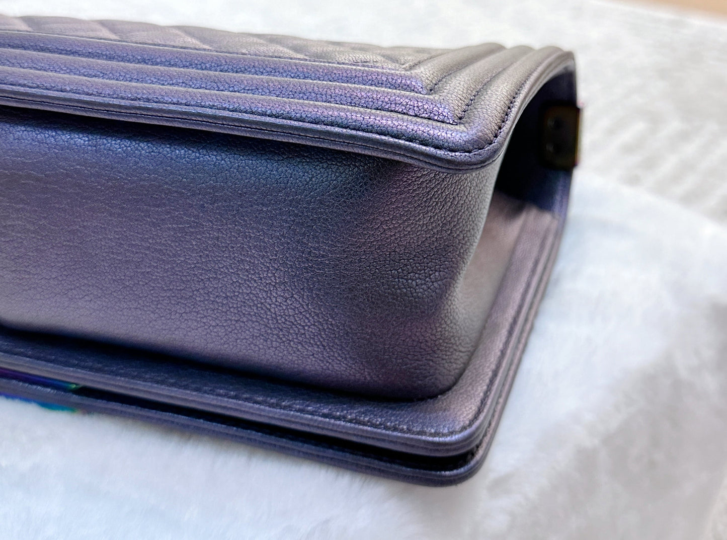 Chanel LeBoy Bag Old Medium Calfskin Purple