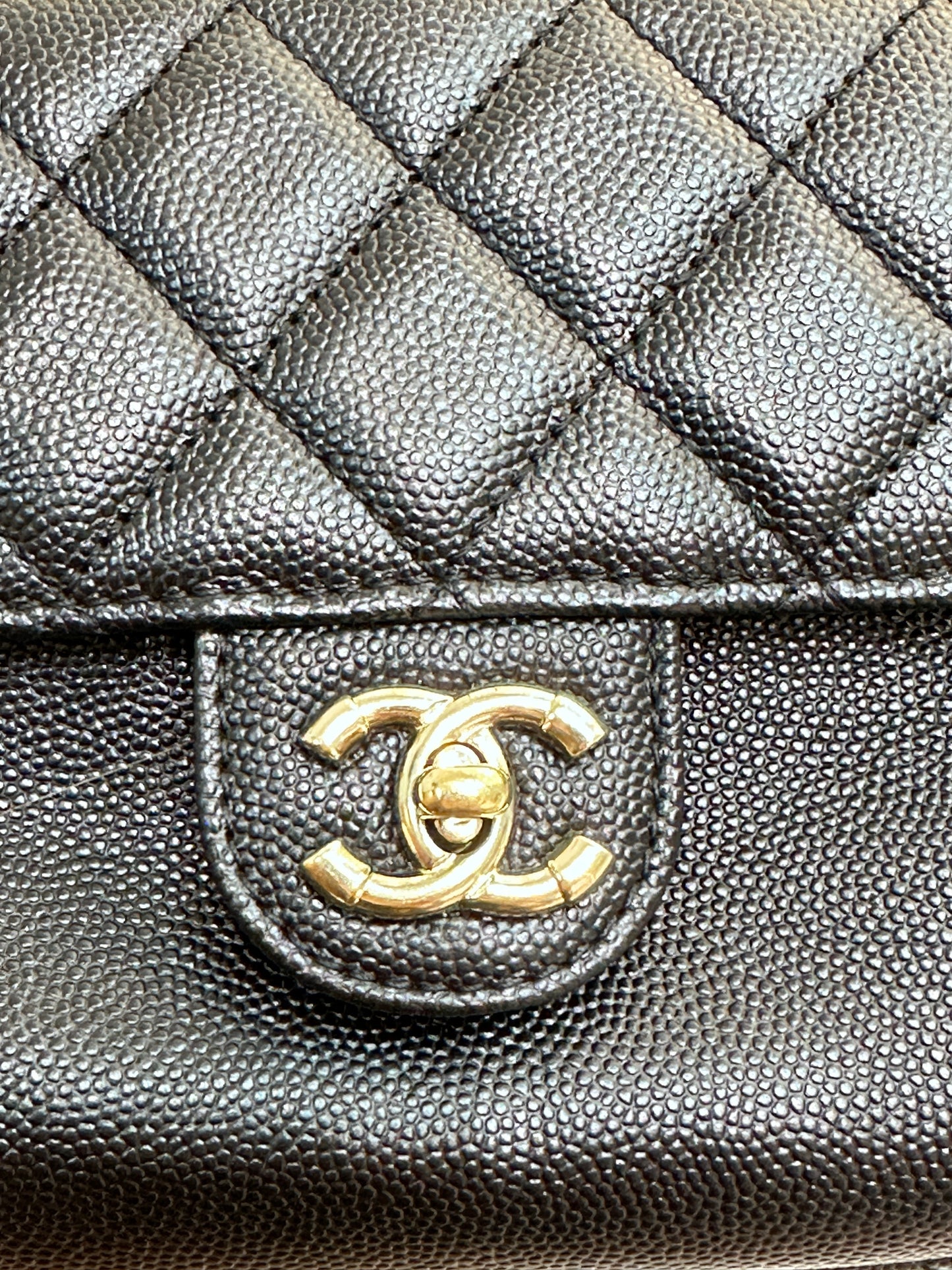 Chanel CC Day Backpack Quilted Caviar Mini