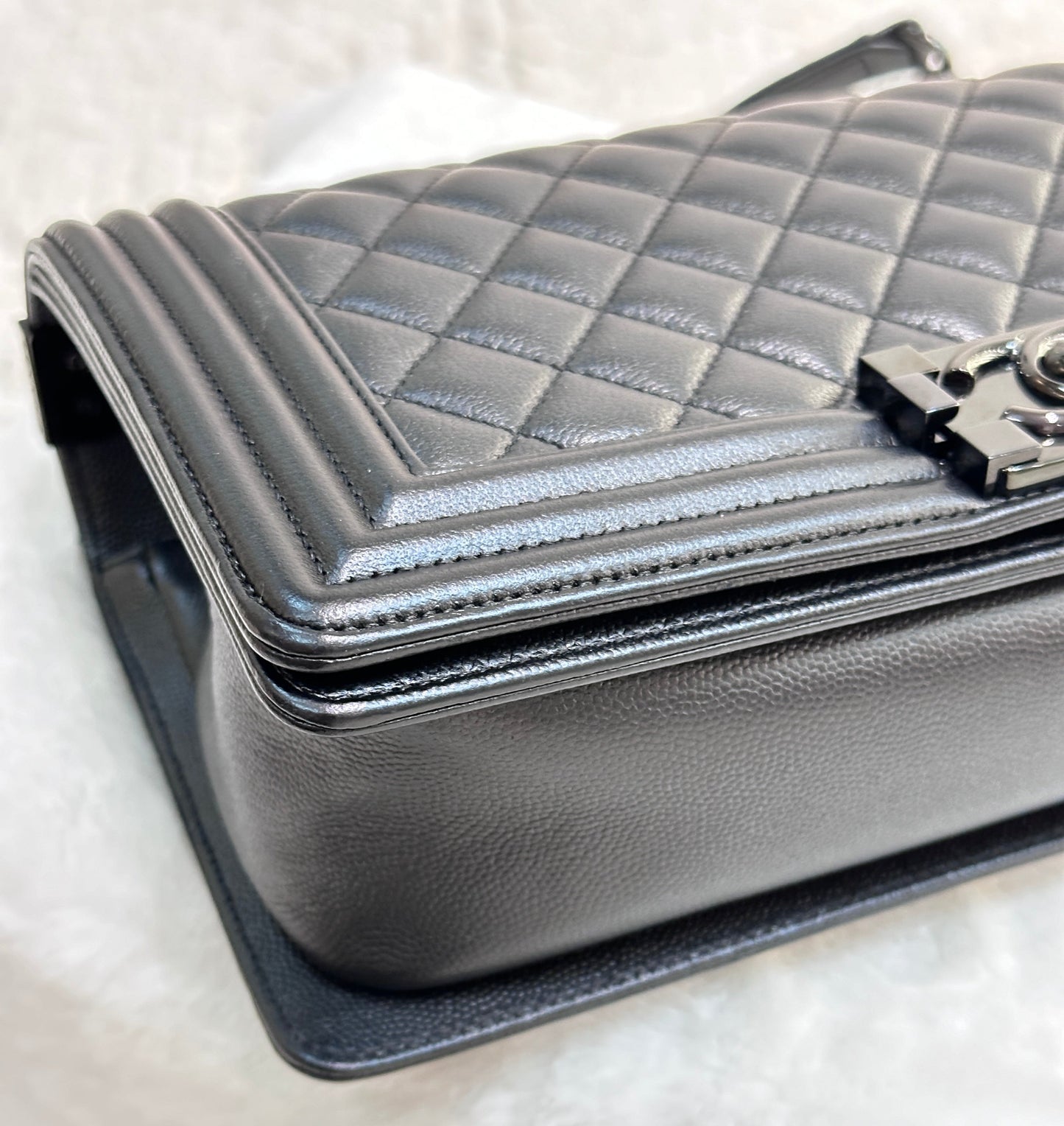 CHANEL Medium LeBoy So Black Caviar Leather Bag