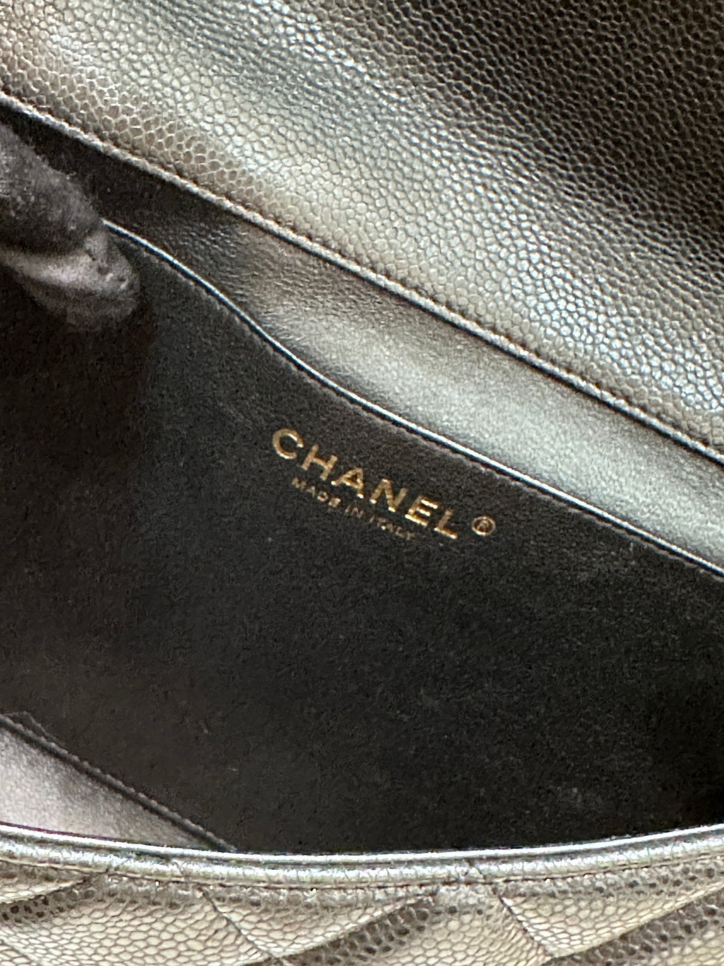 CHANEL Caviar Quilted Clutch With Chain Flap Black GHW
