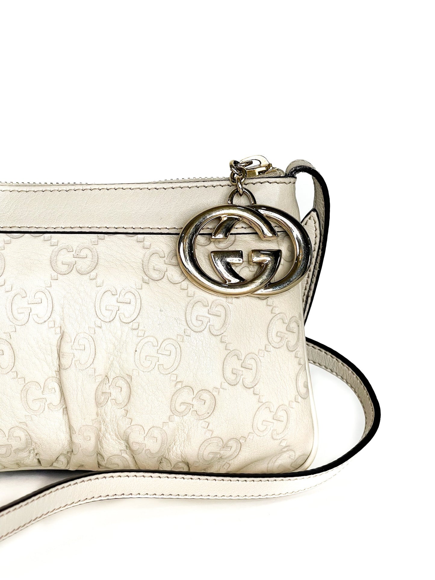 Gucci GG Canvas Shoulder Bag White
