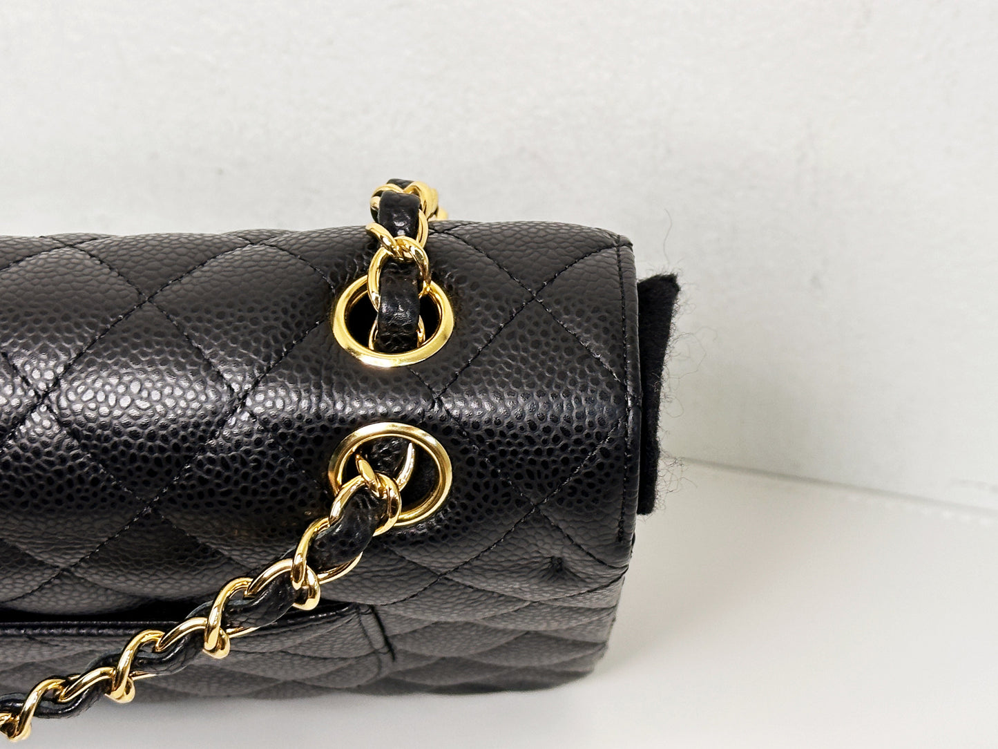 CHANEL Classic Double Flap Medium Shoulder Bag Black Caviar 24k GHW 1125 holo card