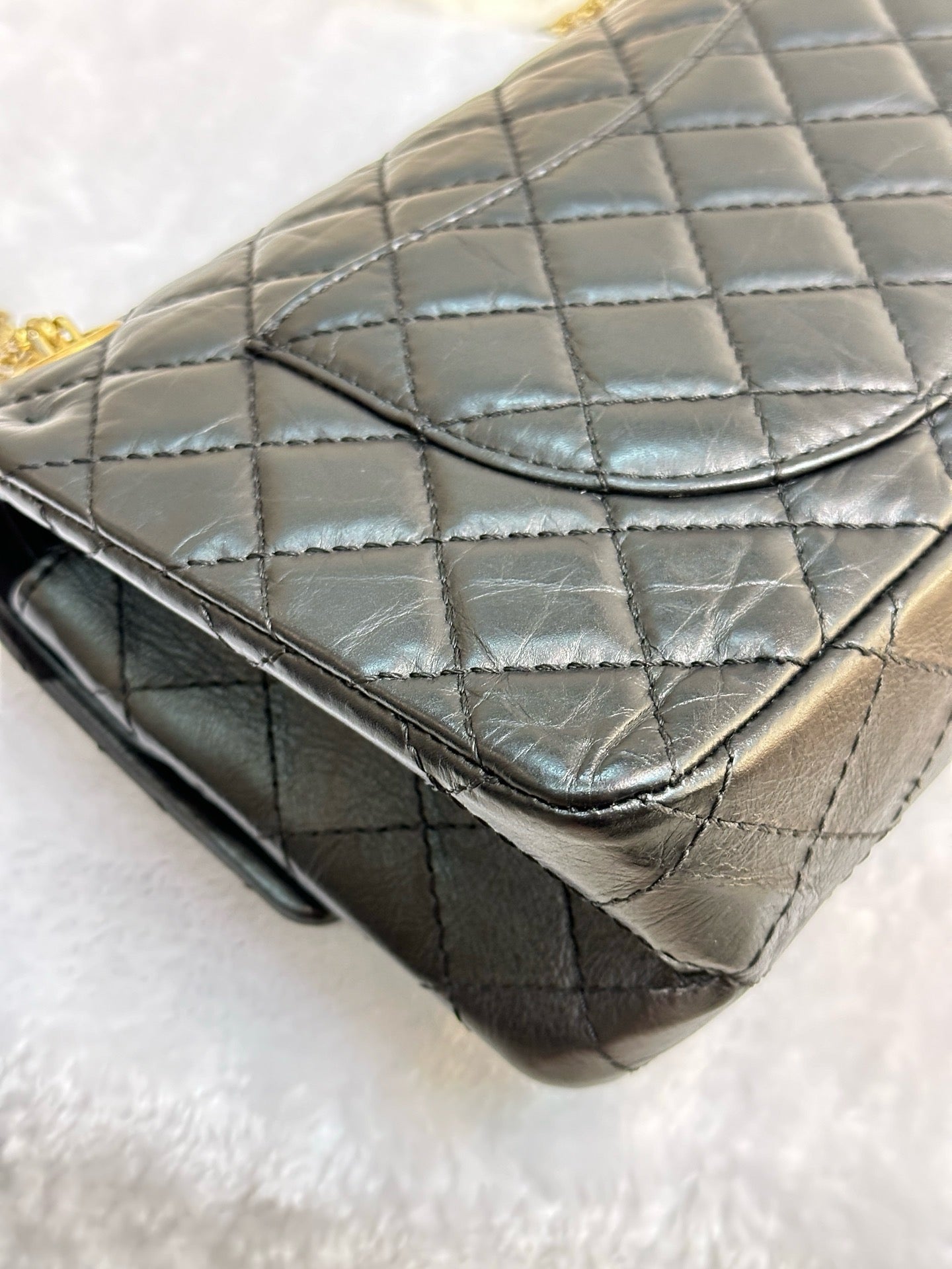 Chanel Small 2.55 Reissue Aged Calfskin Lucky Charms 225 Flap Black GHW