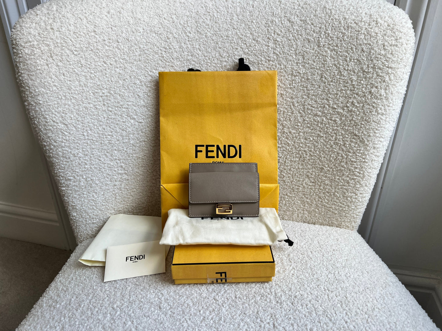 Fendi Grey Baguette Card Holder (RRP £320)