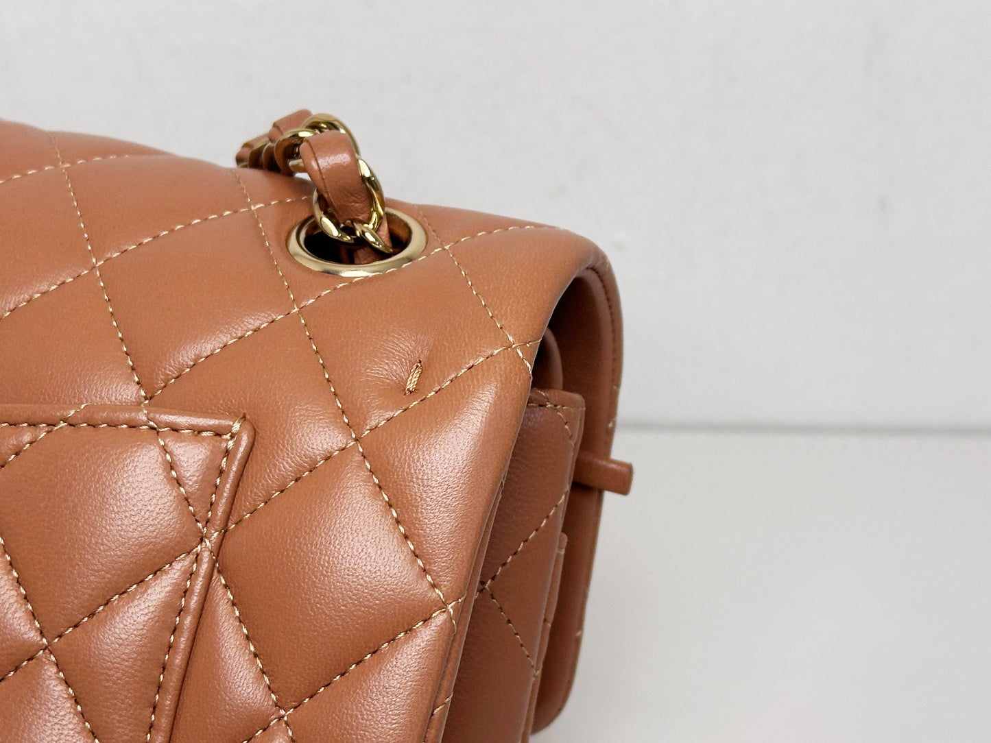 Chanel Small Lambskin Classic Double Flap Bag Dark Beige LGHW