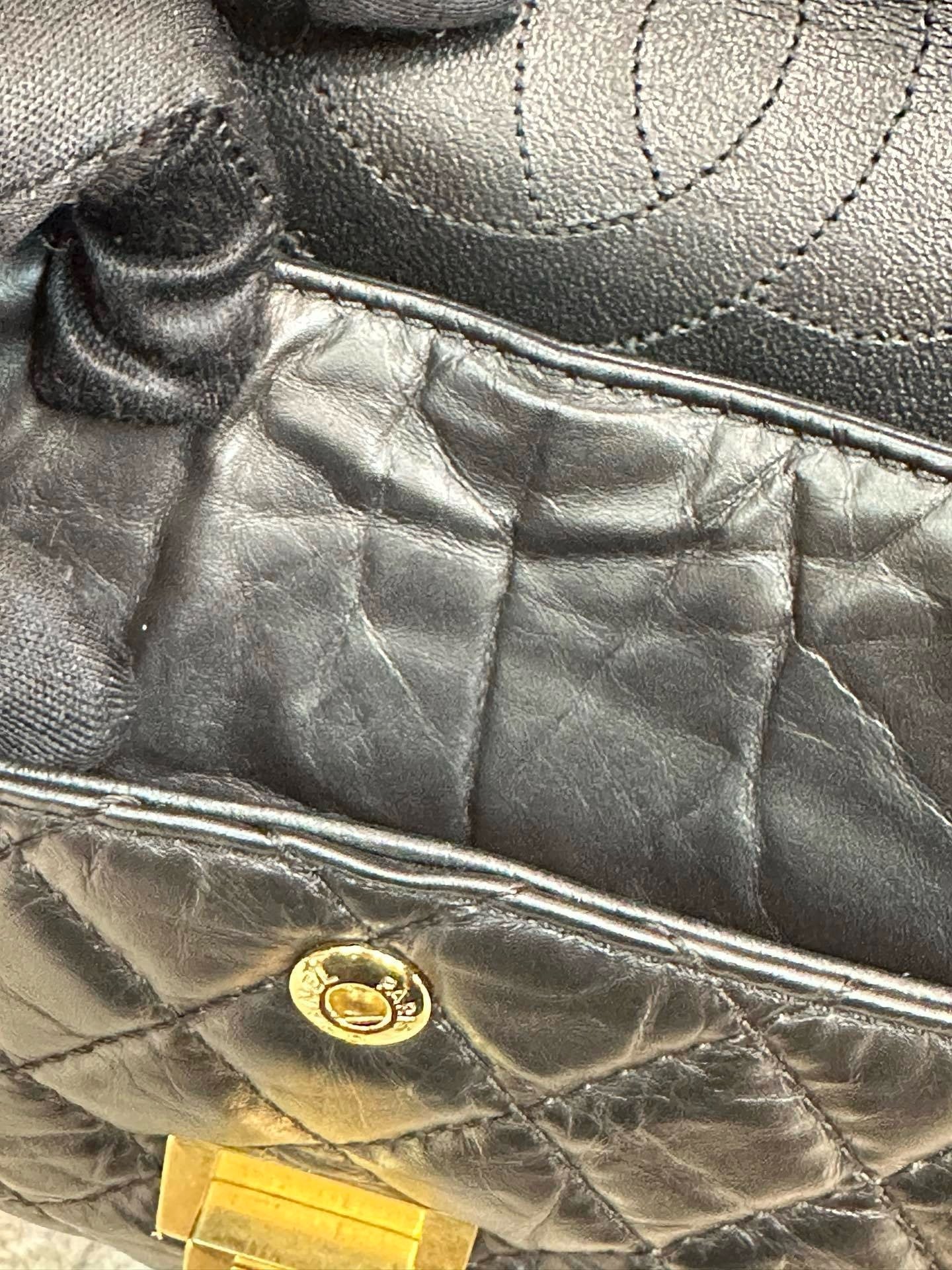 Chanel Small 2.55 Reissue Aged Calfskin Lucky Charms 225 Flap Black GHW