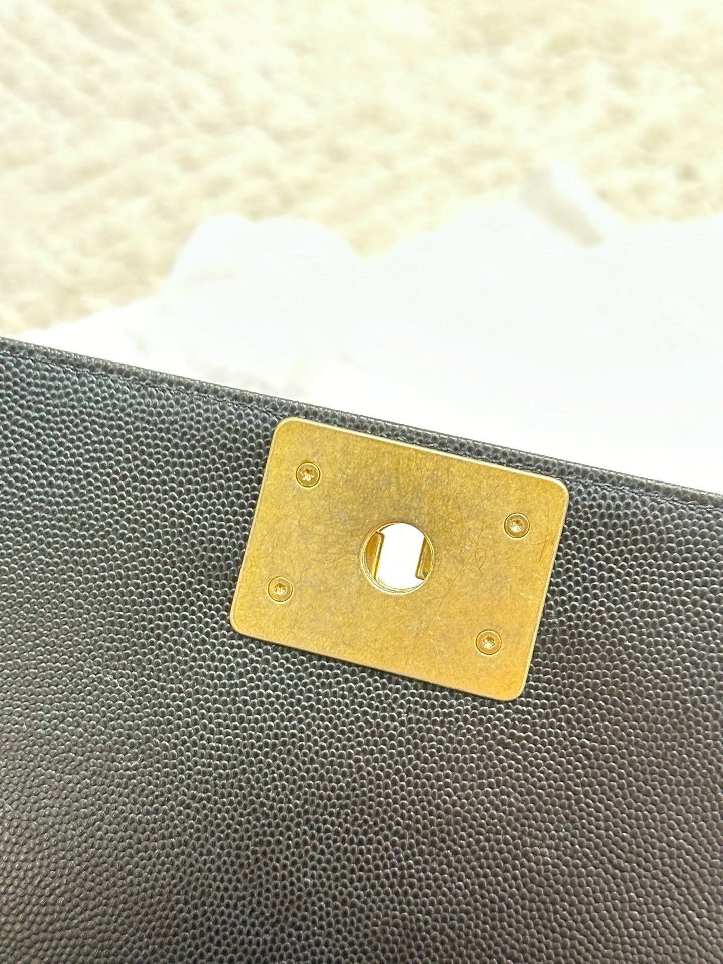 Chanel Medium Caviar LeBoy Bag Black GHW 27 holo card
