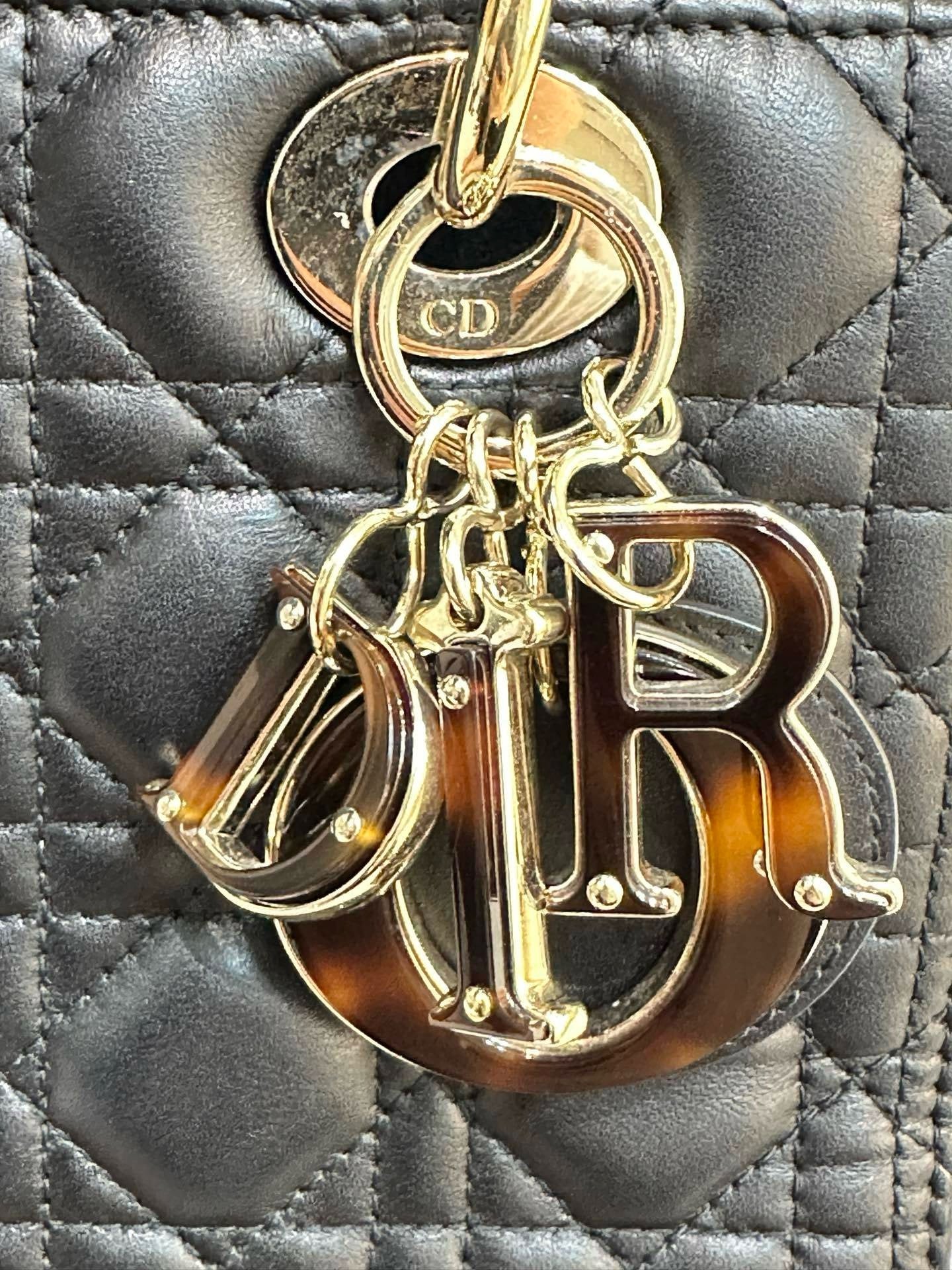 Christian Dior Lambskin Cannage Medium Lady Dior Black GHW