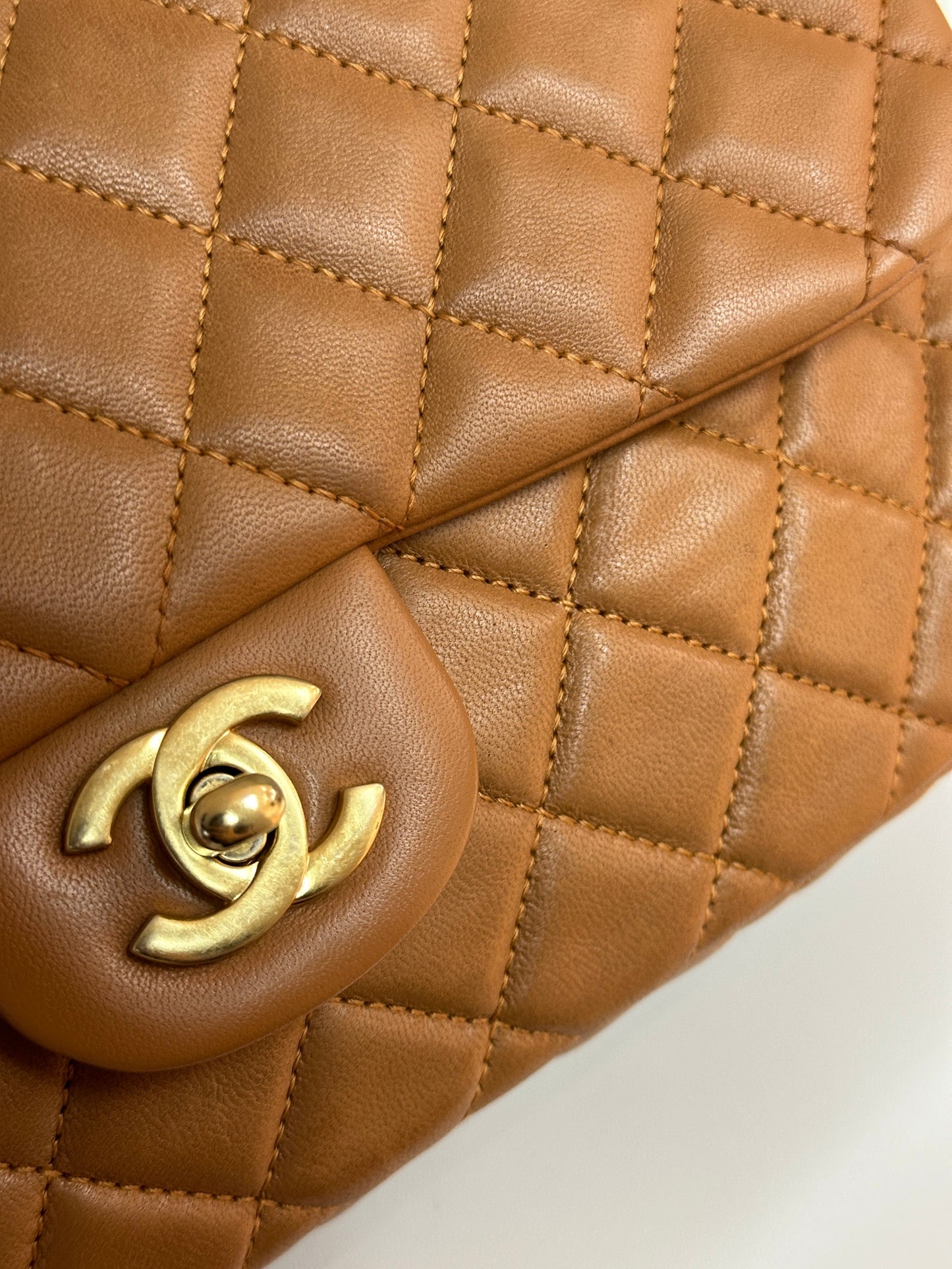 Chanel Lambskin Valentine Charms Small Flap Beige 1427 holo card