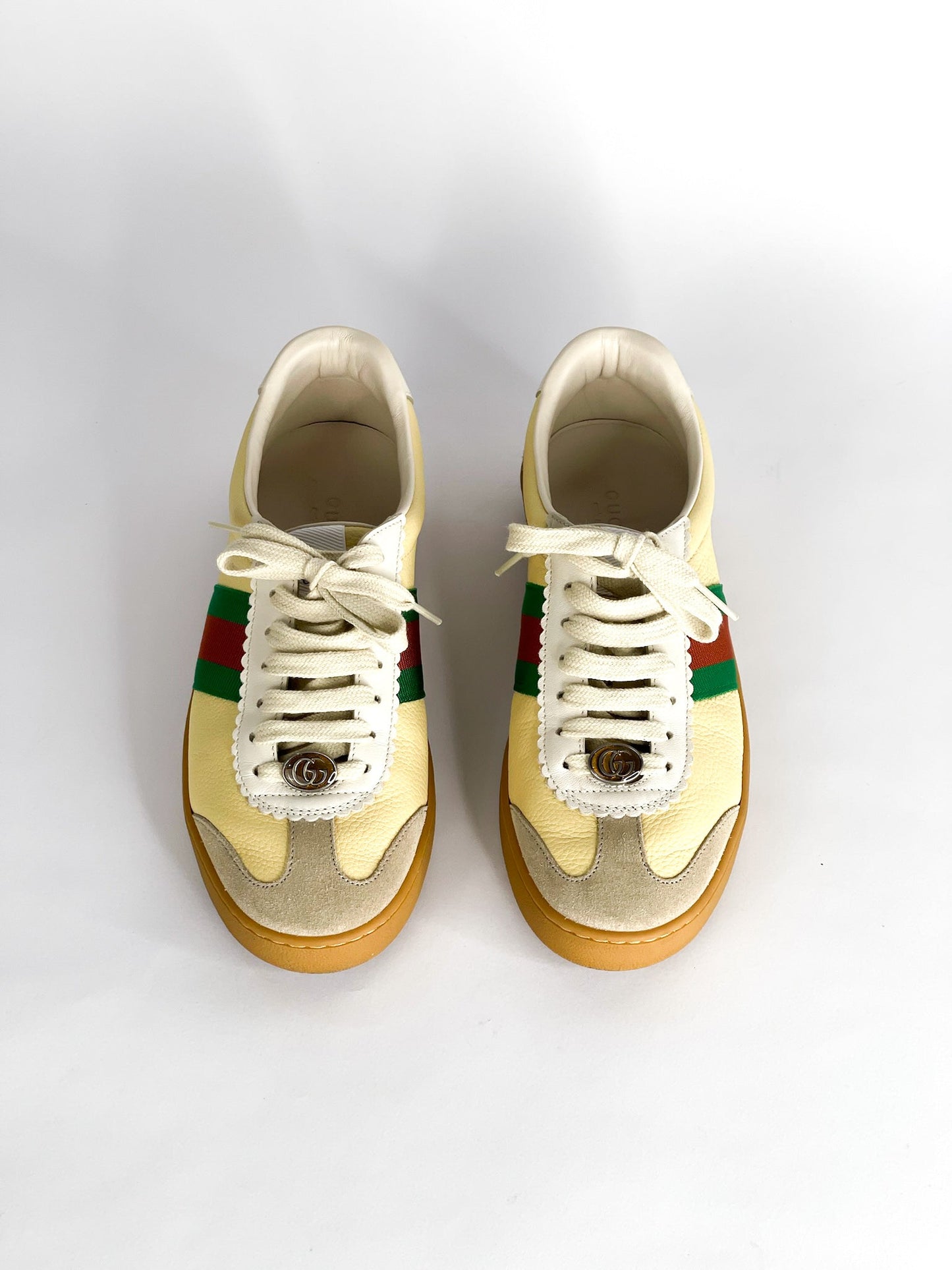 Gucci Tricolor Leather and Suede G74 Sneakers Size 37 1/2