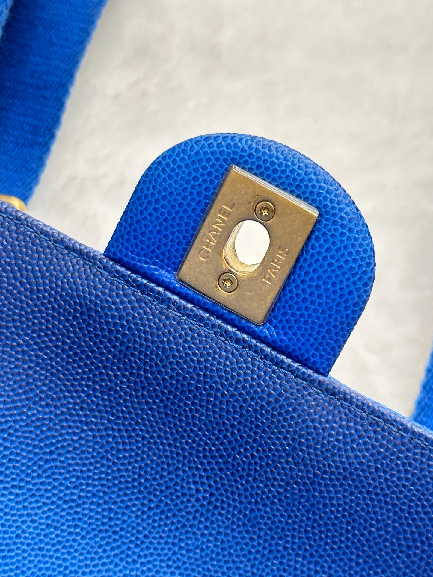 CHANEL Caviar Quilted Small Sunset On The Sea Flap Blue