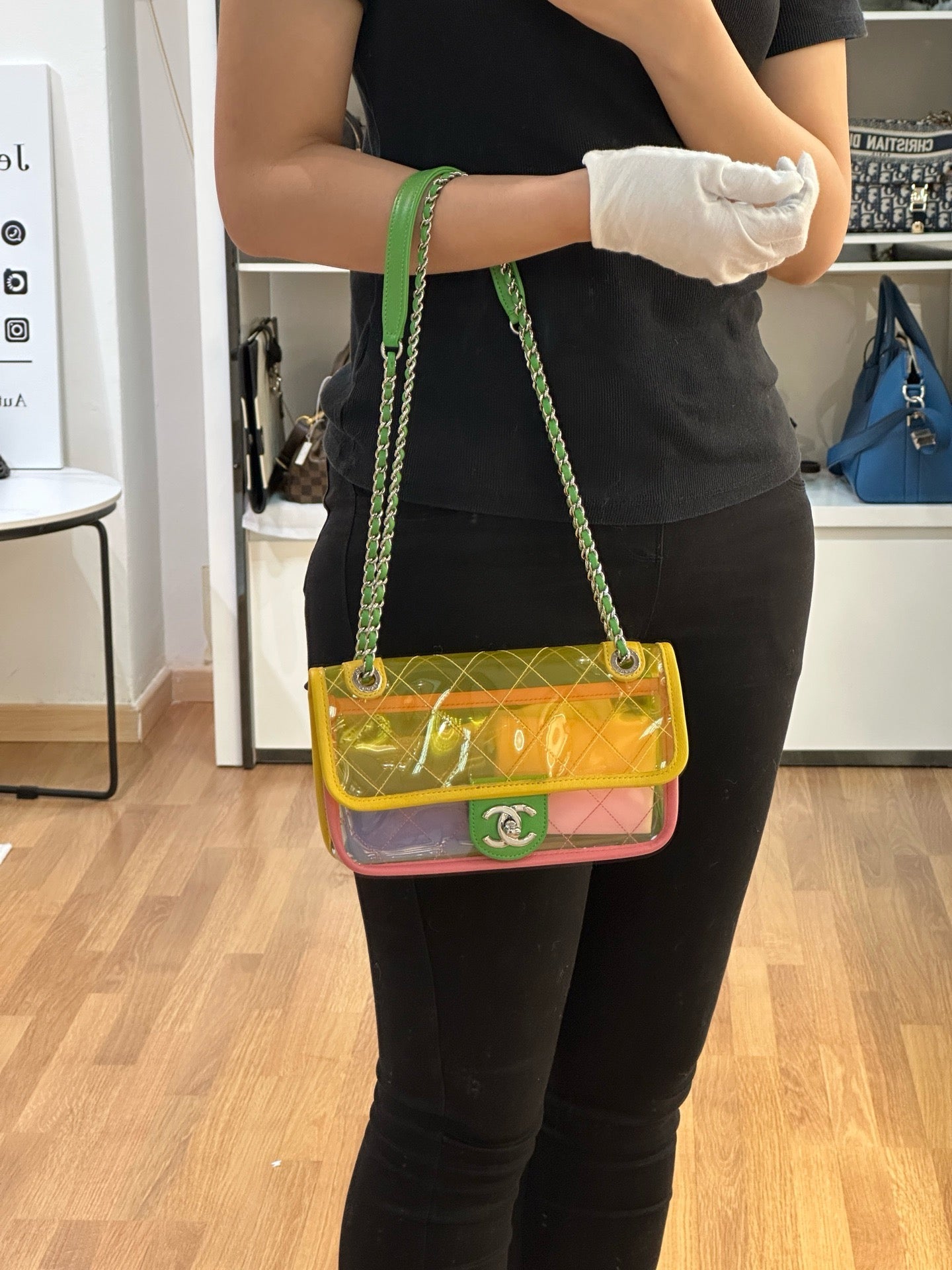 Chanel Yellow Coco Splash PVC Small Flap Bag holo 2589