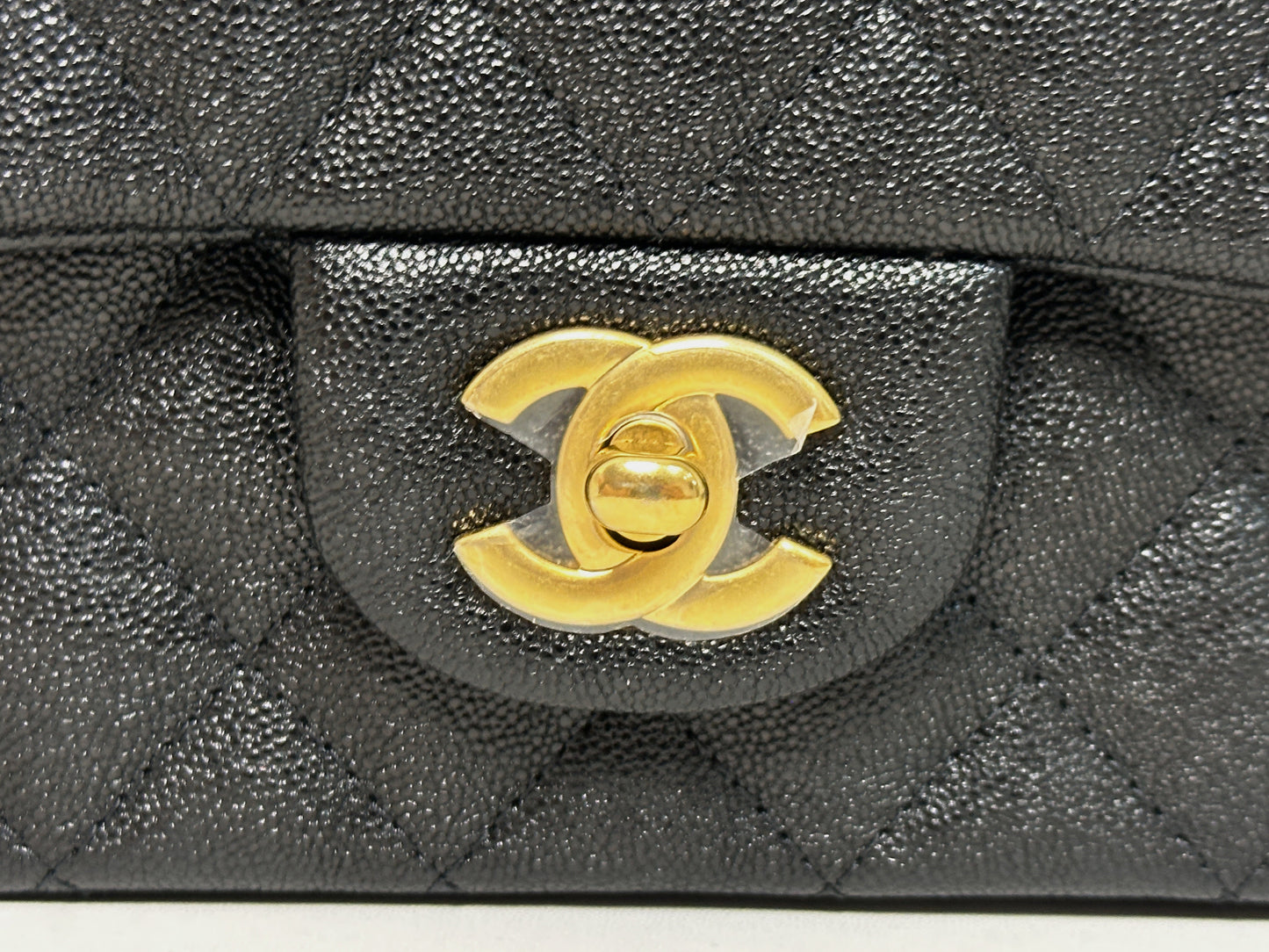 Chanel Mini Rectangular Top Handle Flap Bag Black Caviar GHW 3126 holo card