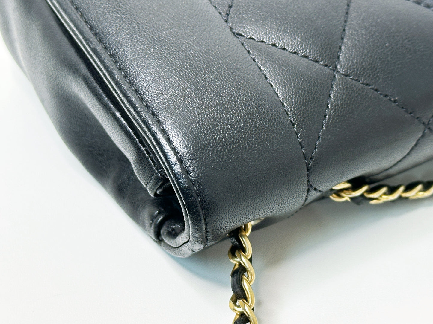 Chanel Small Diana Flap Black Lambskin GHW 2073 holo