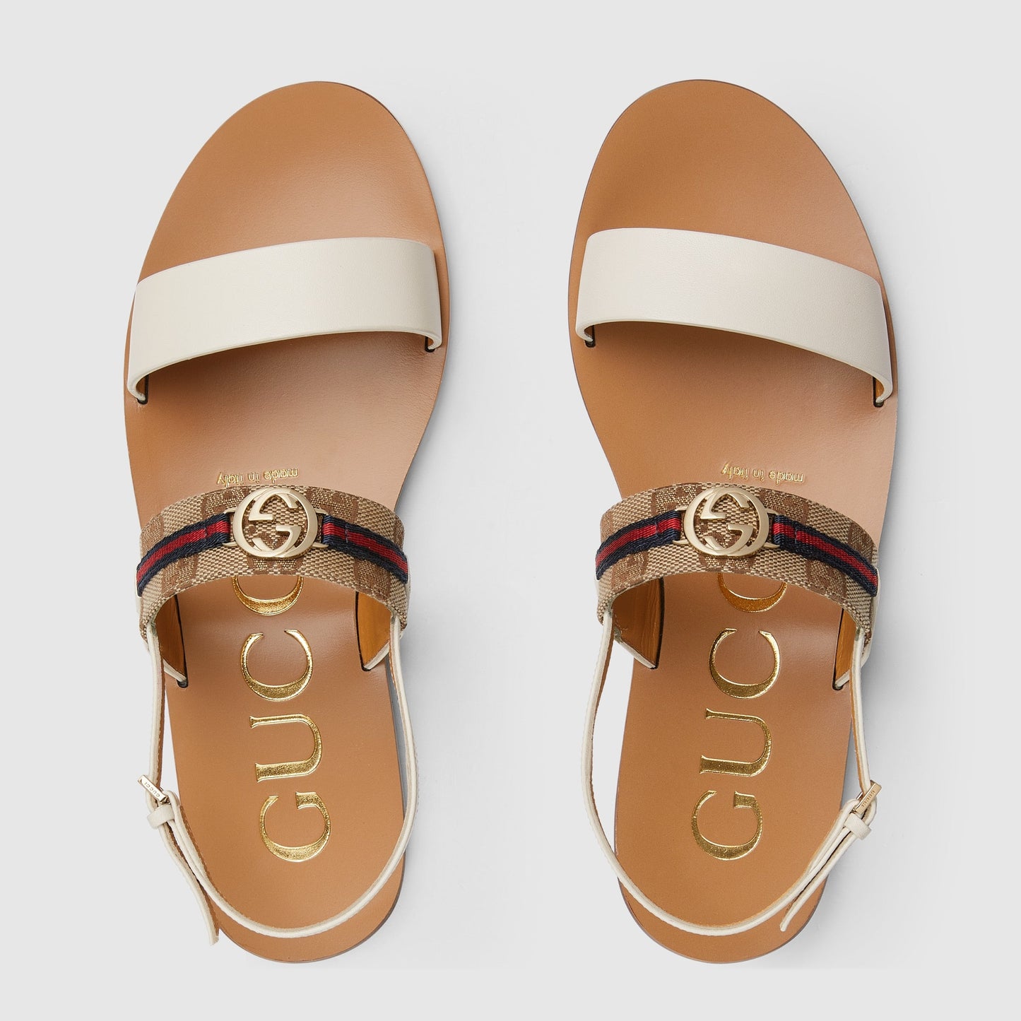 Women's Sandal With Interlocking G And Web