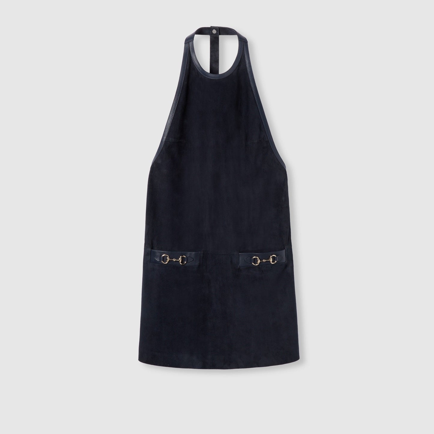 Suede Halterneck Dress With Horsebit