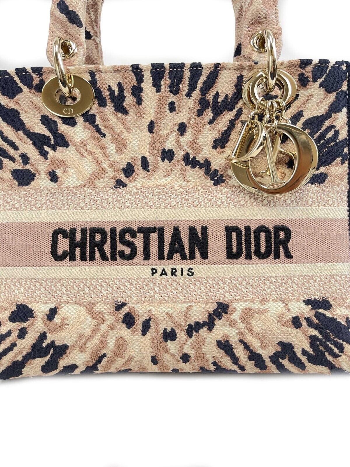 CHRISTIAN DIOR Embroidered Tie Dye Lady Dior Medium