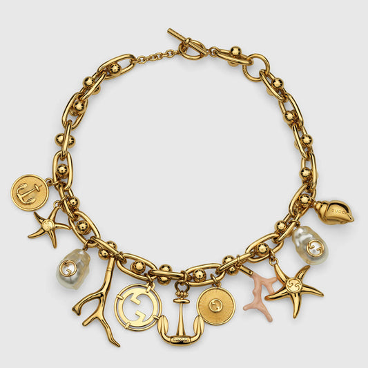 Chain Necklace With Gucci Symbols