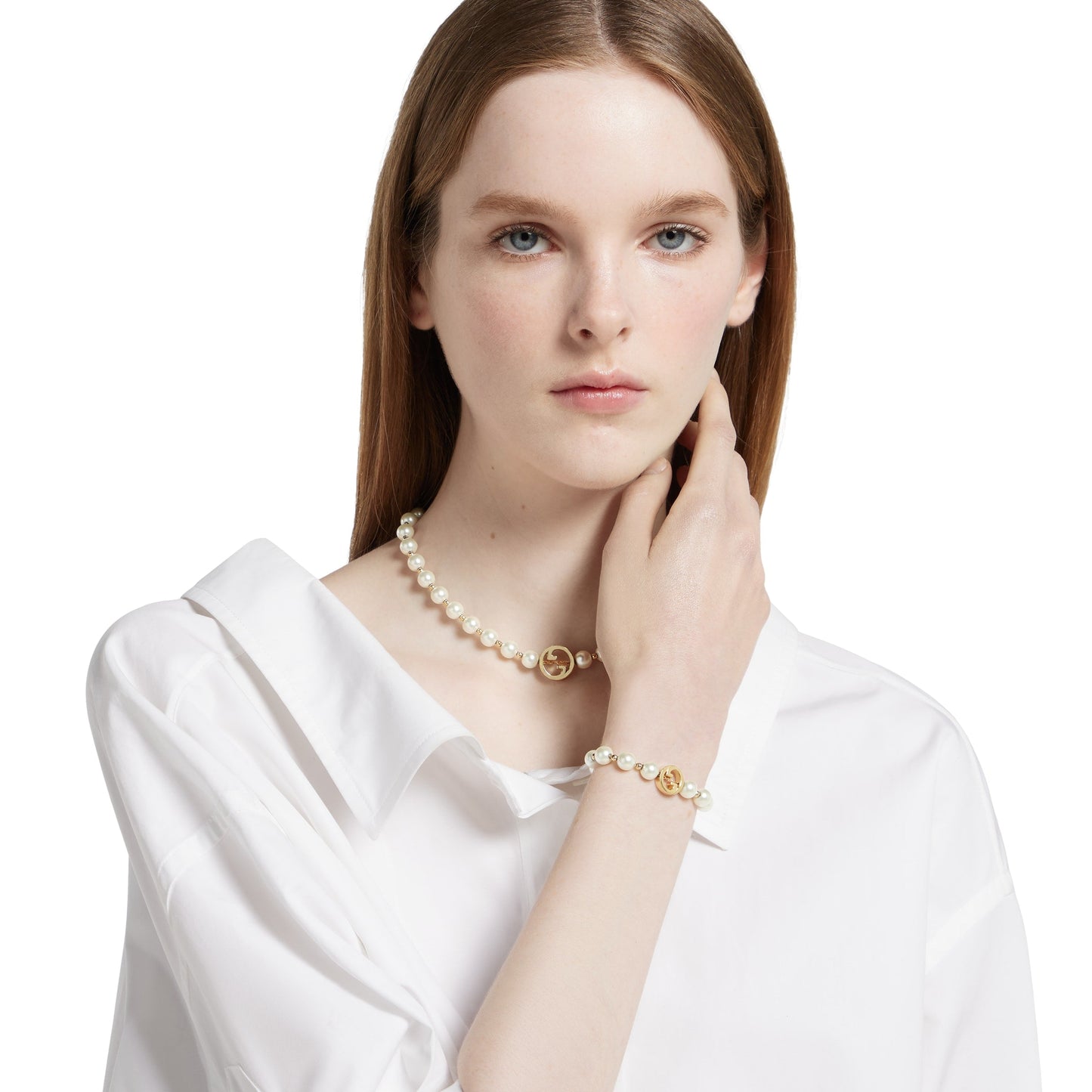 Gucci Interlocking Pearl Bracelet