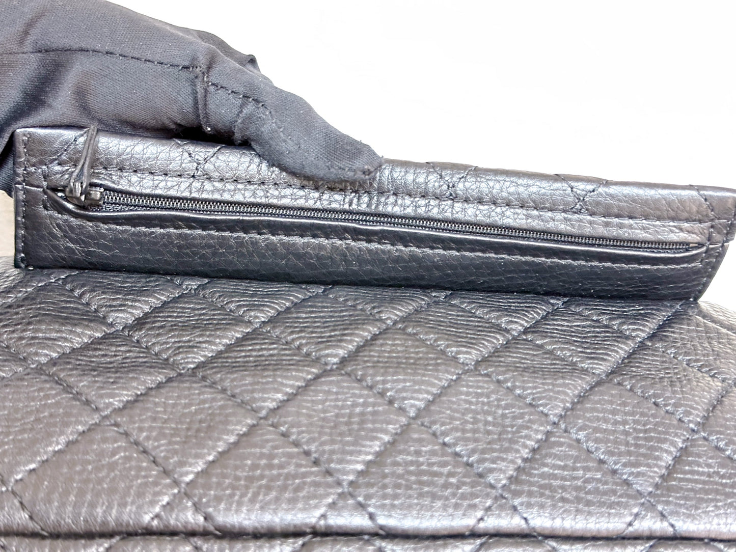 Chanel Calfskin Quilted XXL Travel Flap Bag Black 3038 holo card