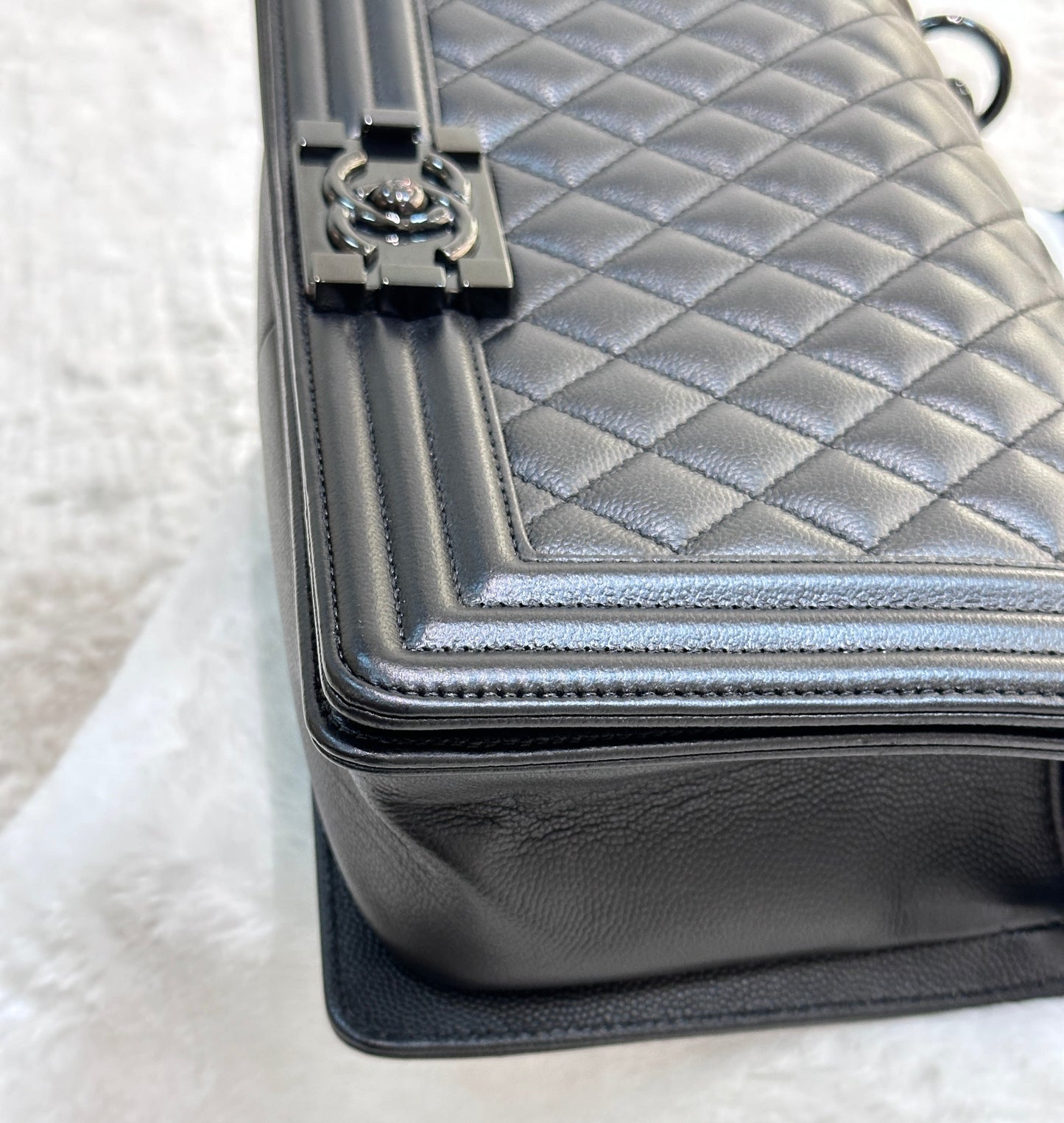 CHANEL Medium LeBoy So Black Caviar Leather Bag