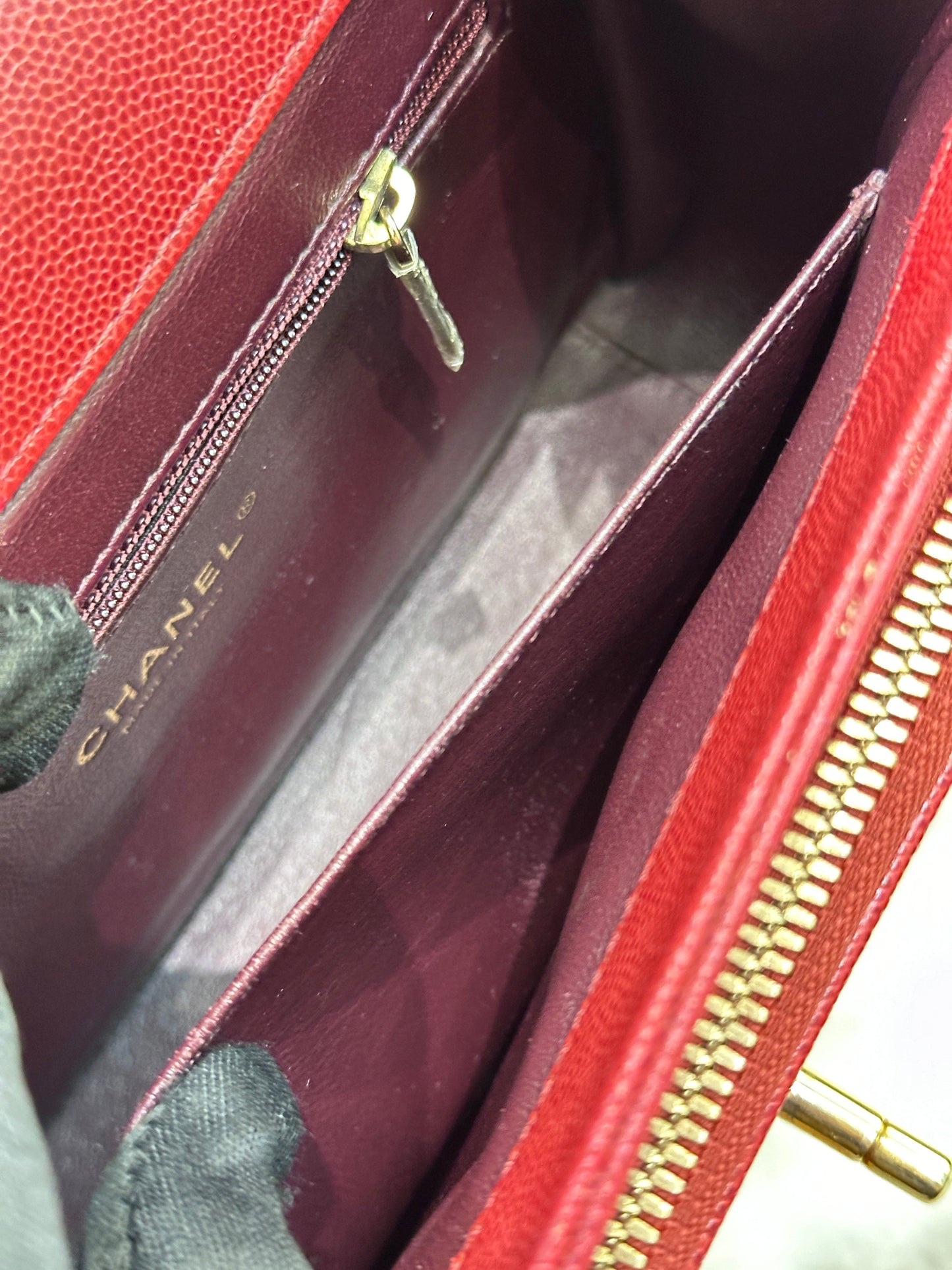 CHANEL Small Business Affinity Bag Red