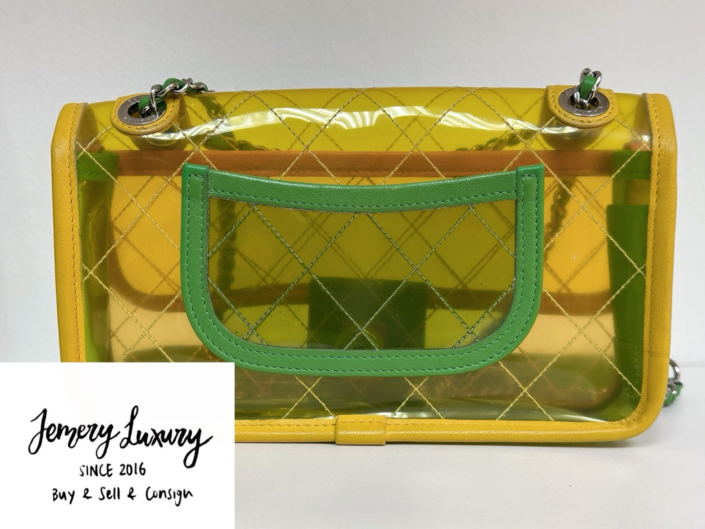Chanel Yellow Coco Splash PVC Small Flap Bag holo 2589