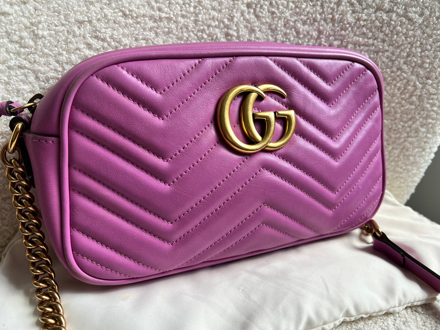 Gucci GG Hot Pink Marmont Small Shoulder Bag (RRP £1340)