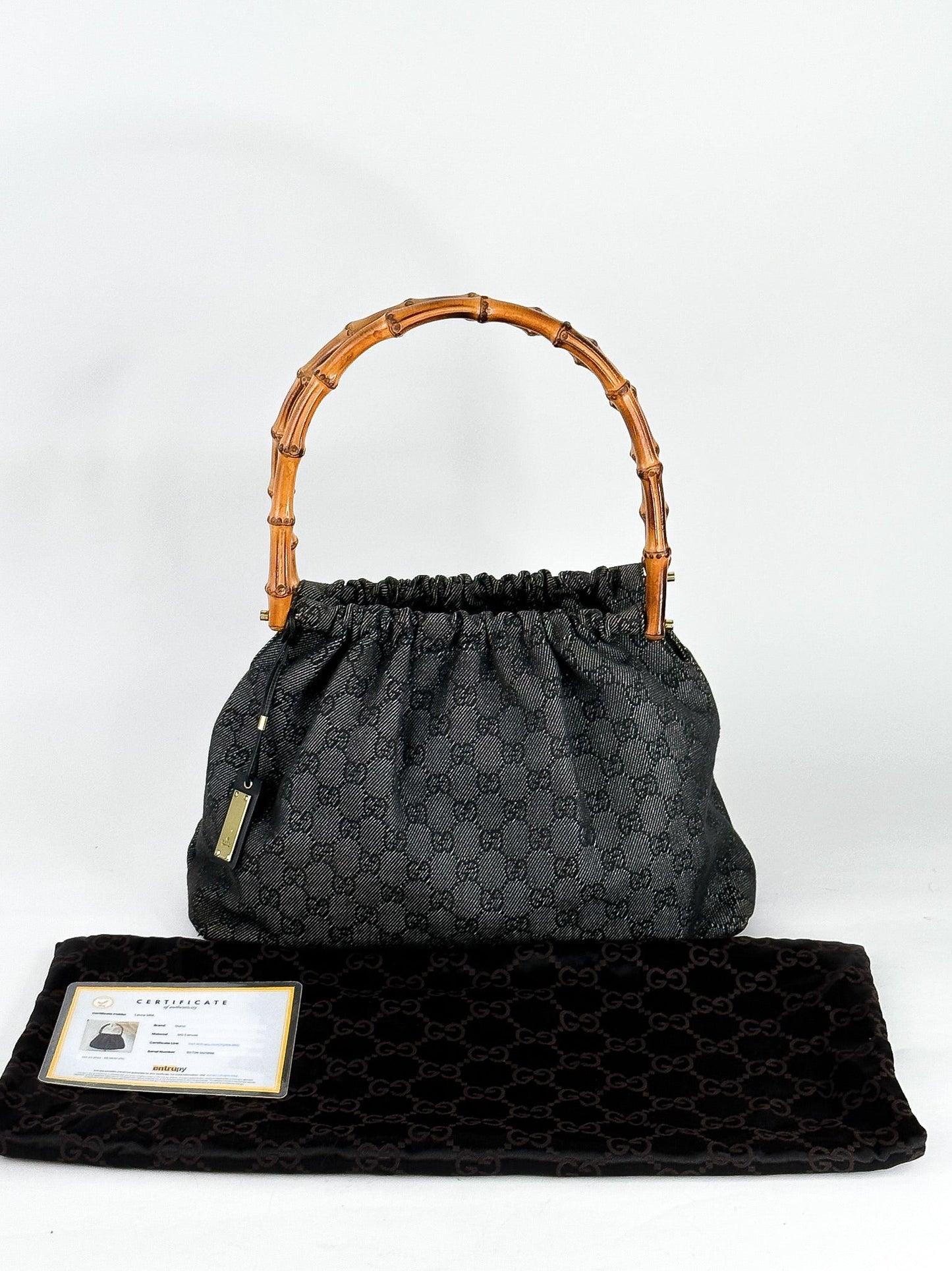 Gucci Bamboo GG Canvas Handbag