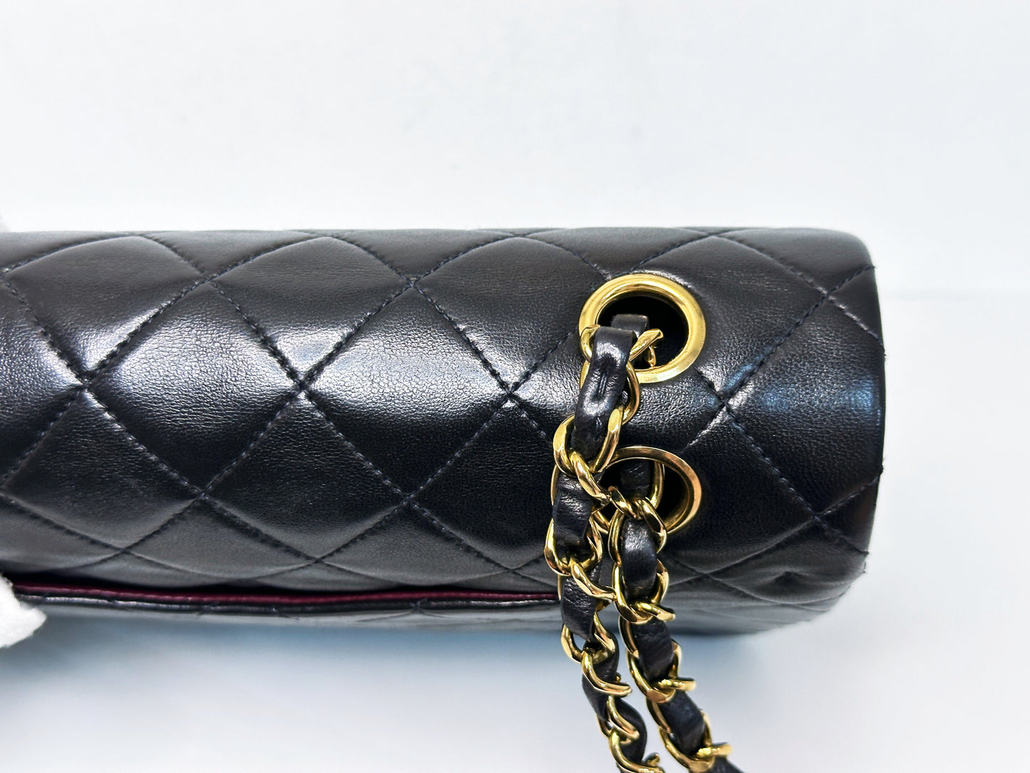 Chanel Vintage Black Quilted Lambskin Medium Classic Double Flap Bag 2843 holo card