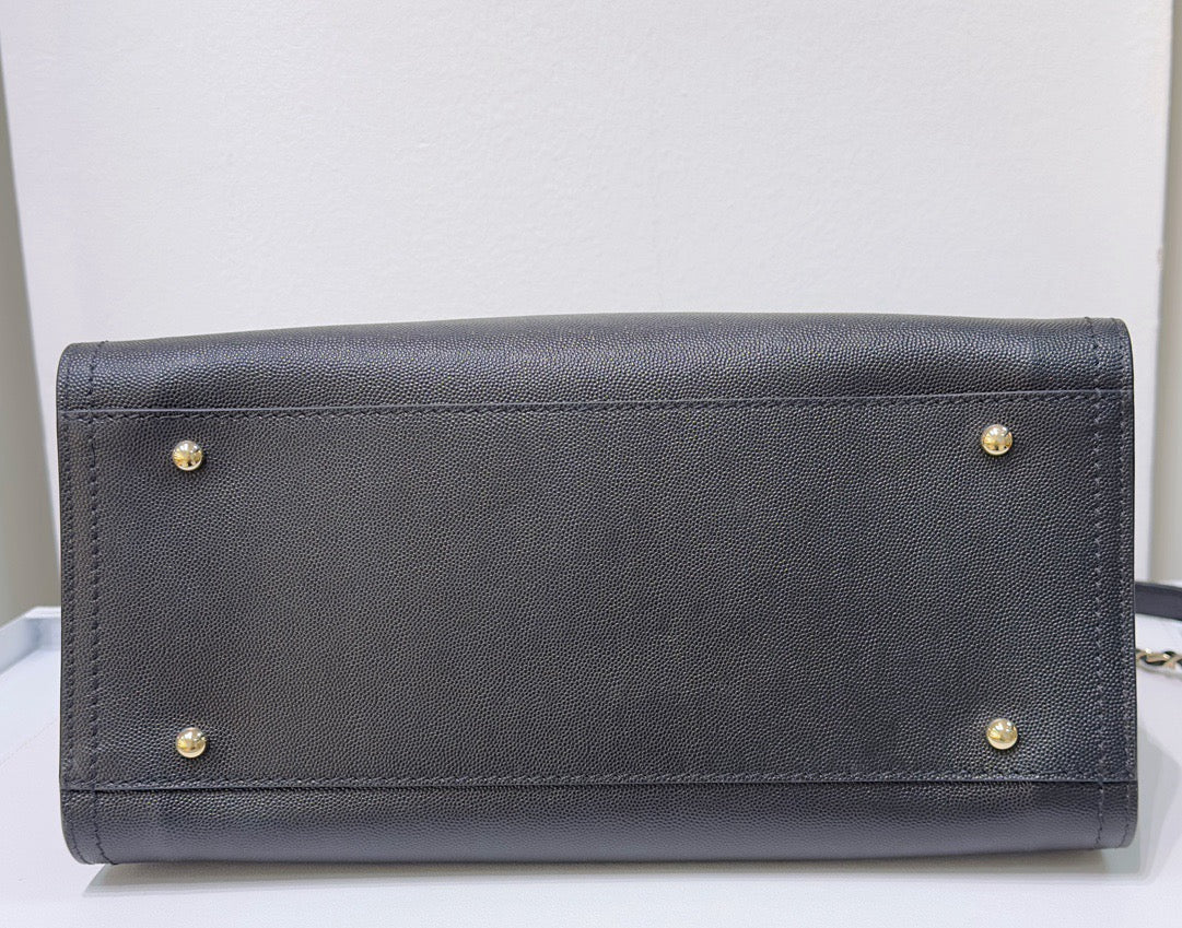 Chanel Small Deauville Caviar Tote Studded Black