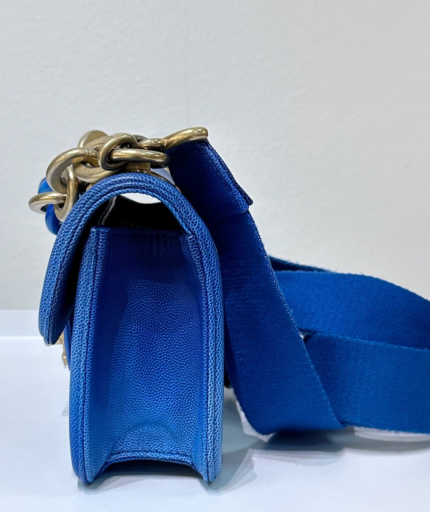 CHANEL Caviar Quilted Small Sunset On The Sea Flap Blue