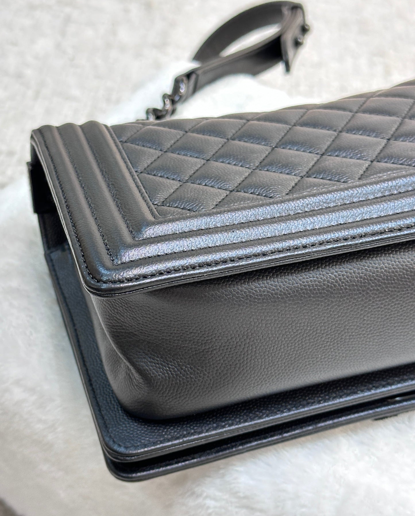 CHANEL Medium LeBoy So Black Caviar Leather Bag