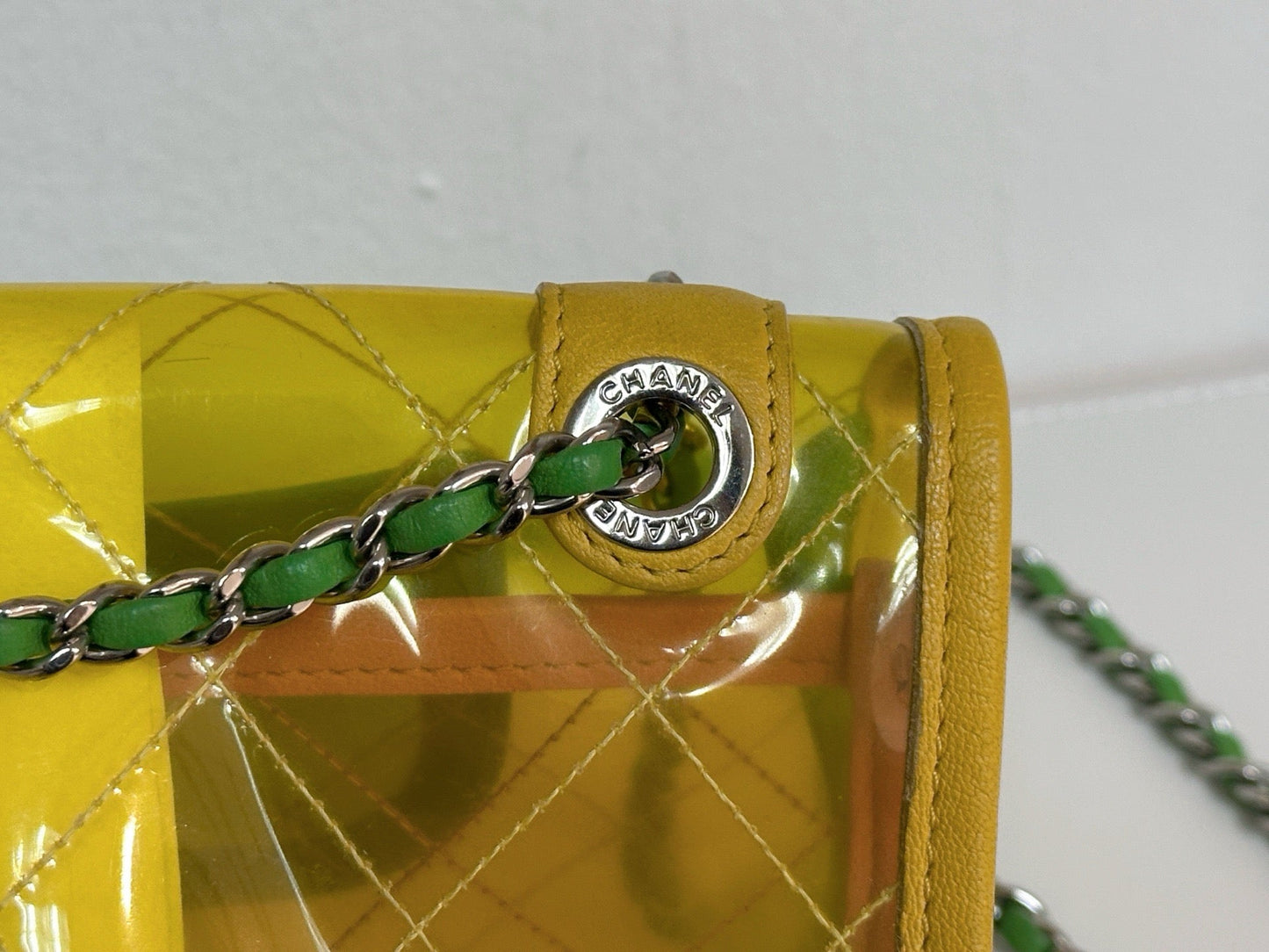 Chanel Yellow Coco Splash PVC Small Flap Bag holo 2589