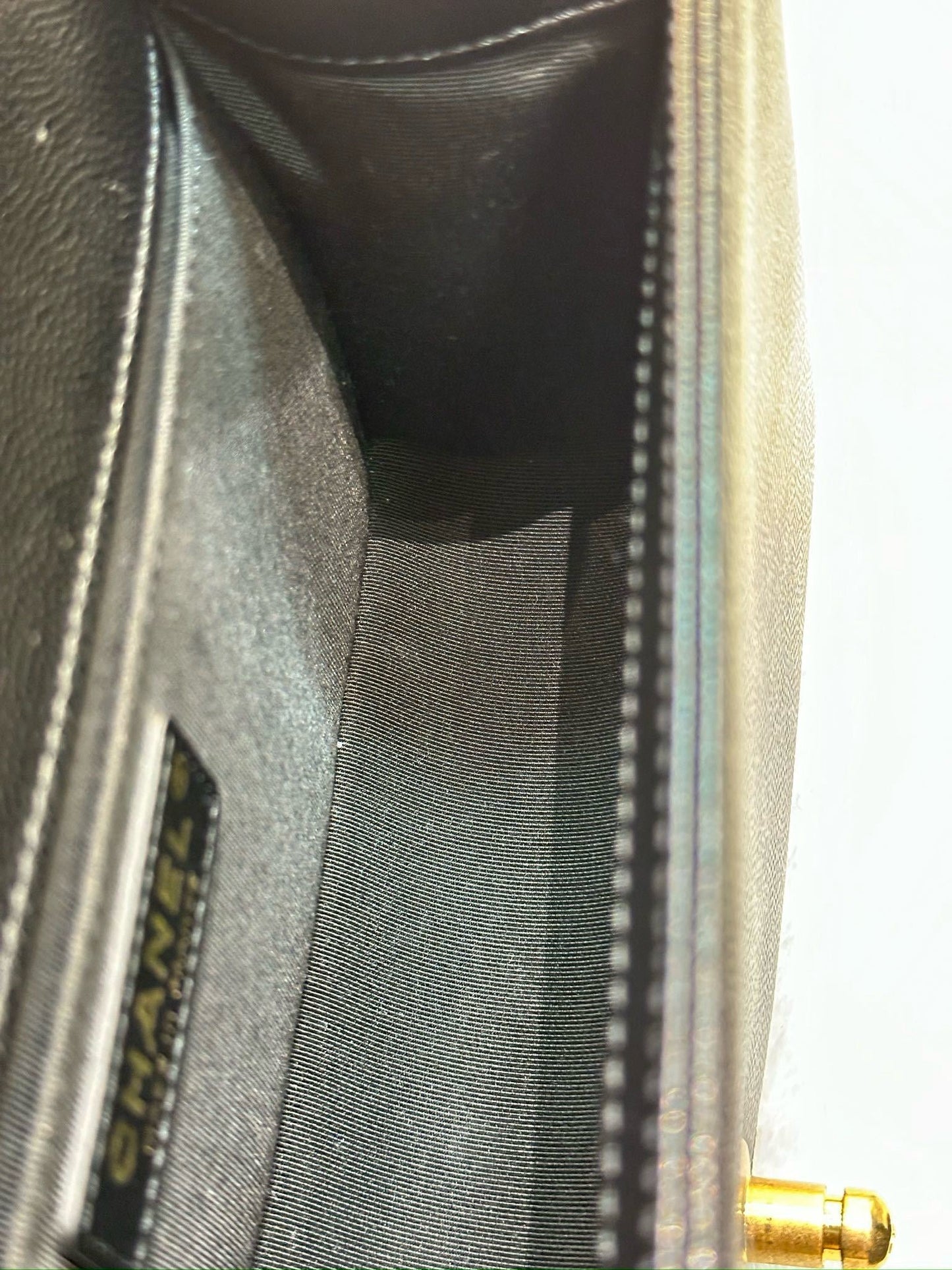 Chanel Medium Caviar LeBoy Bag Black GHW 27 holo card