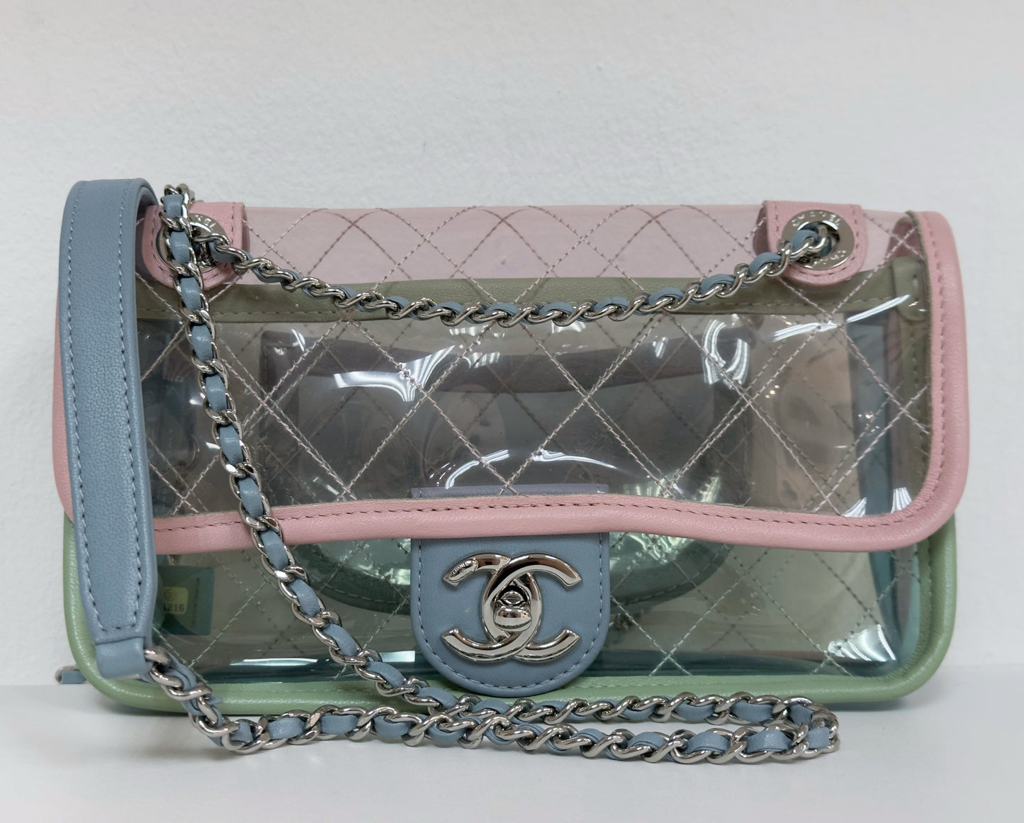 Chanel Coco Splash PVC Mini Flap Bag Pink/Blue/Green 2576 holo